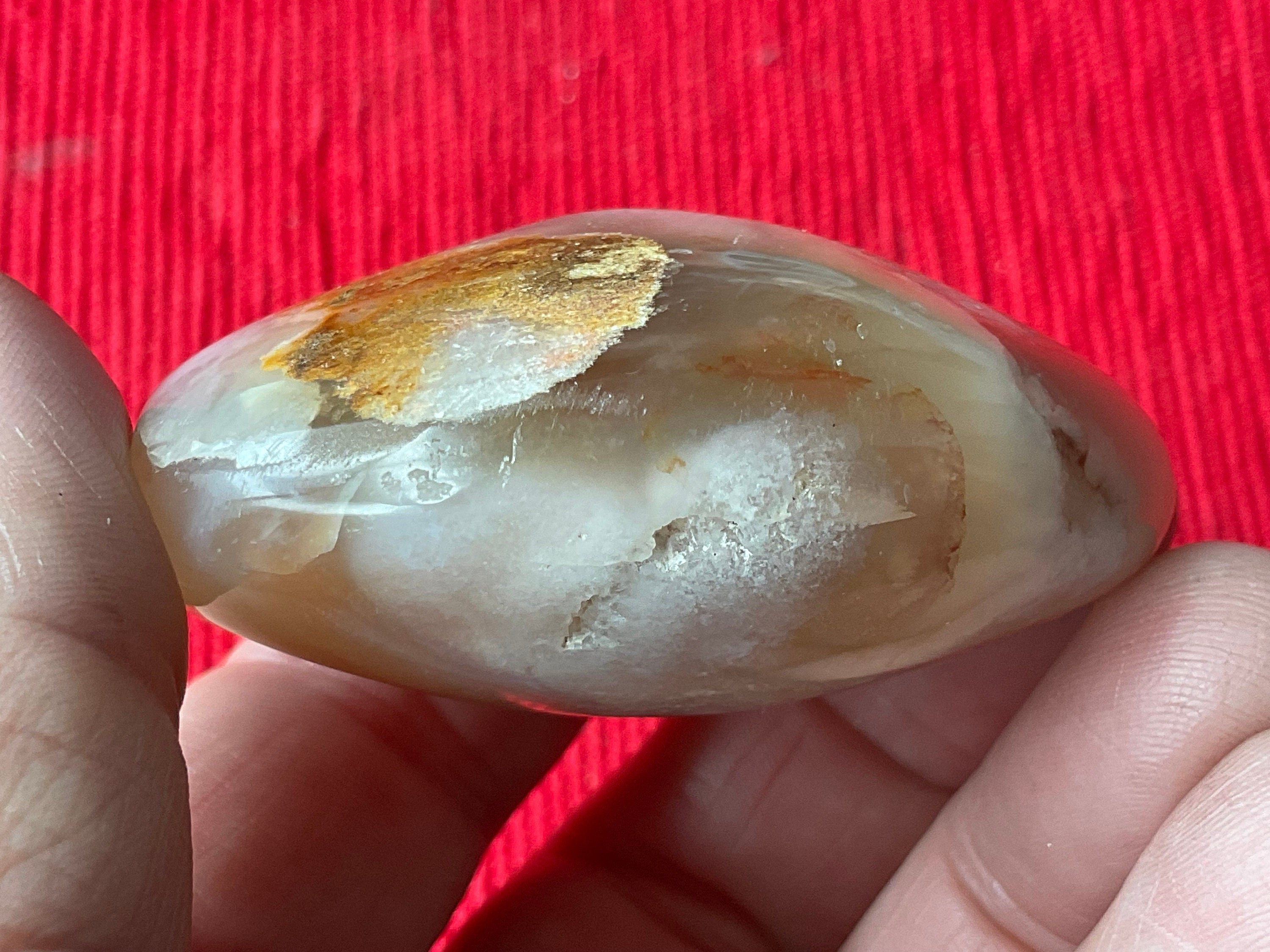 100g Flower Agate Palmstone 9C