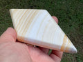 187g Orange Banded Calcite Polished Freeform Diamond 2A