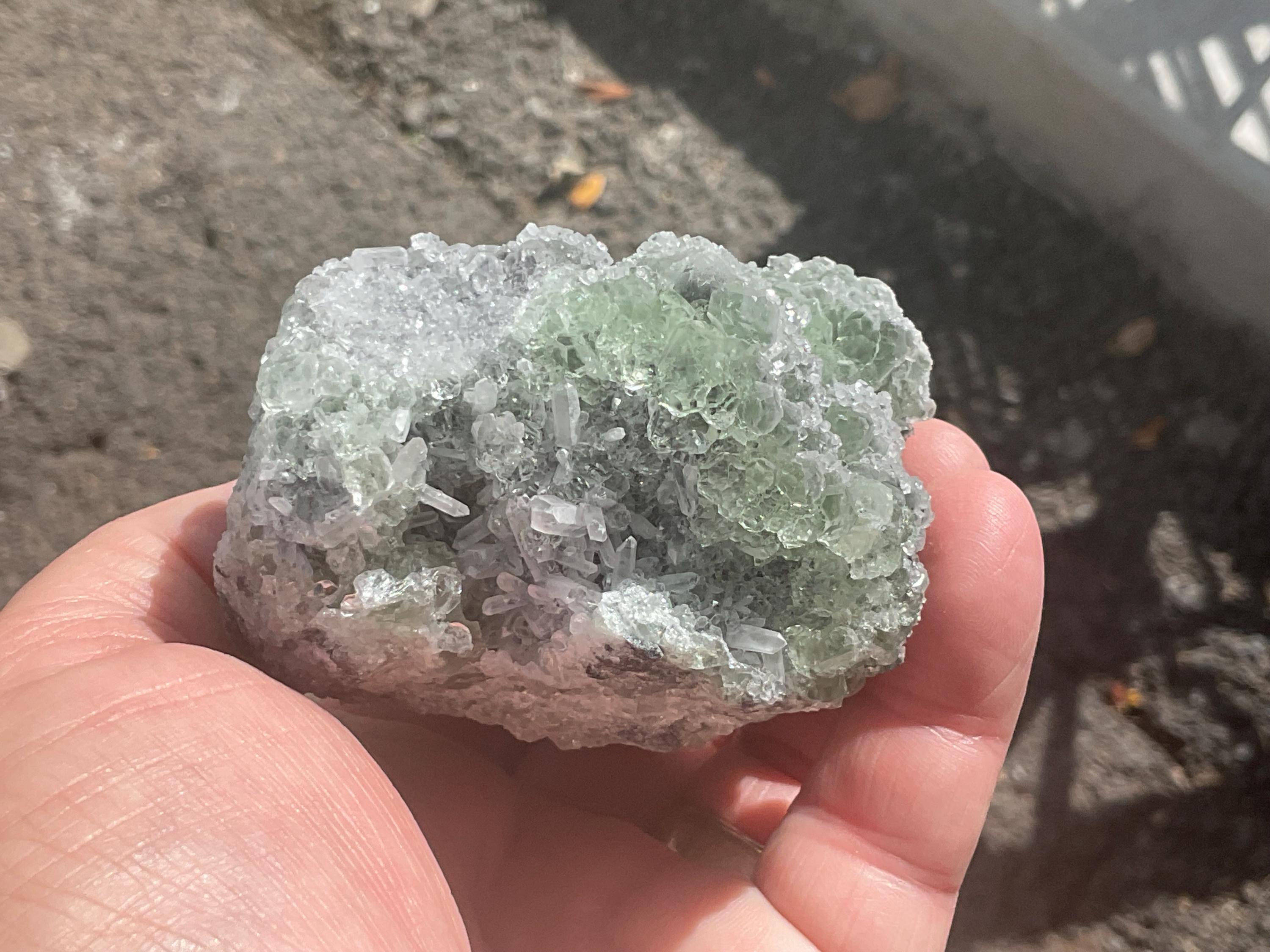 356g Clear Columnar Calcite with Quartz and Fluorite from Fujian, China