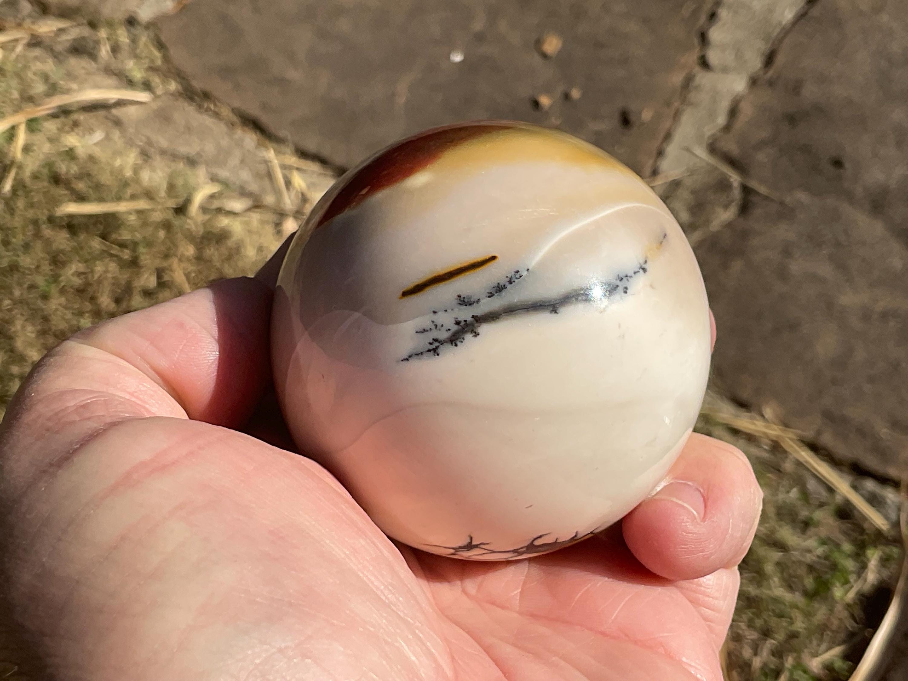 319g (5.7cm diameter) Mookaite Sphere 7A