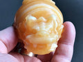 204g Orange Banded Calcite Dragon Turtle Carving