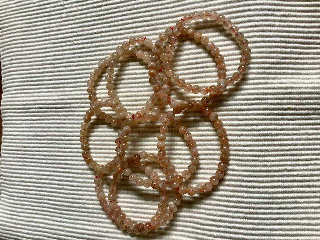 6mm Sunstone Bead Bracelet