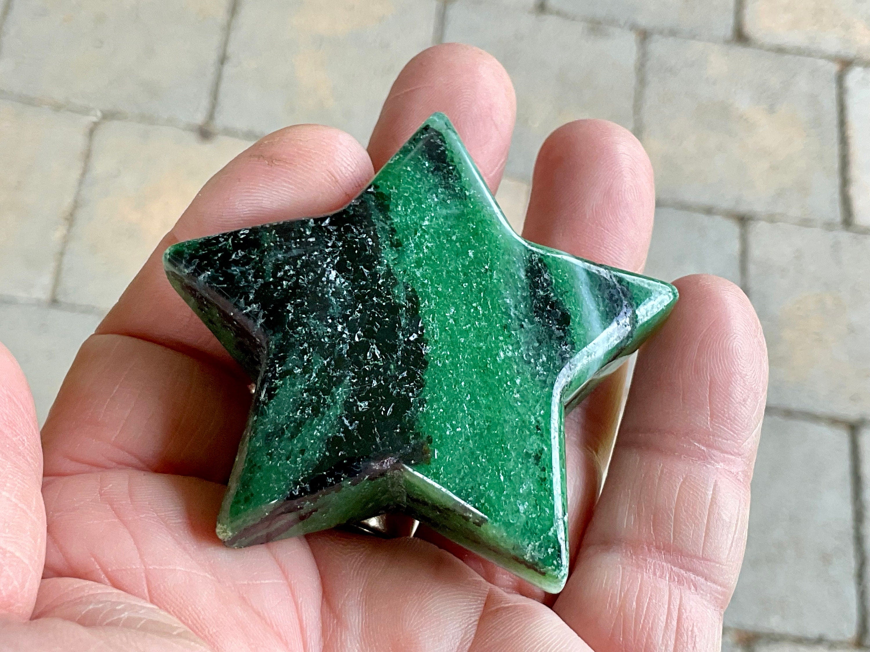 79g Ruby in Zoisite Polished Star 2E