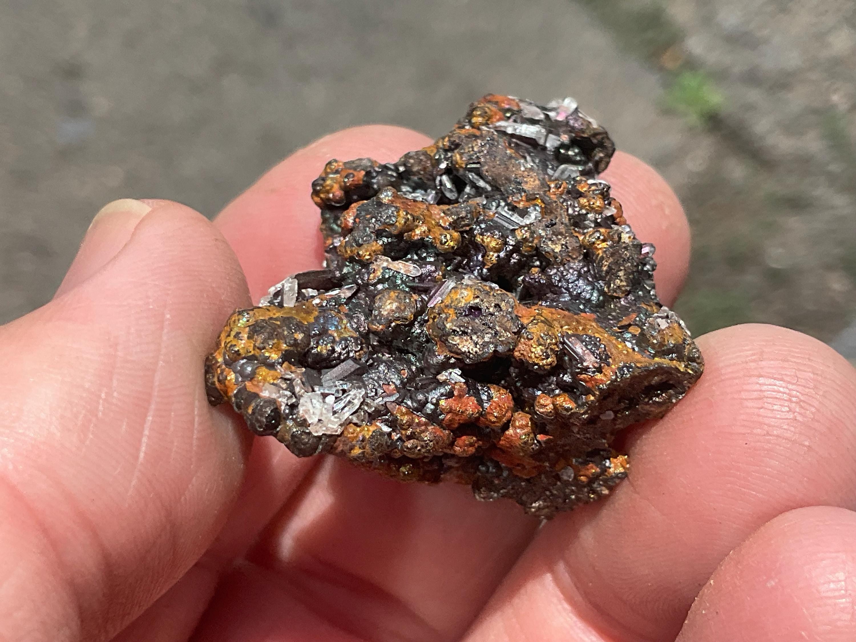 22g Iridescent Goethite/Limonite with Selenite Crystals Specimen 2C from Hubei, China