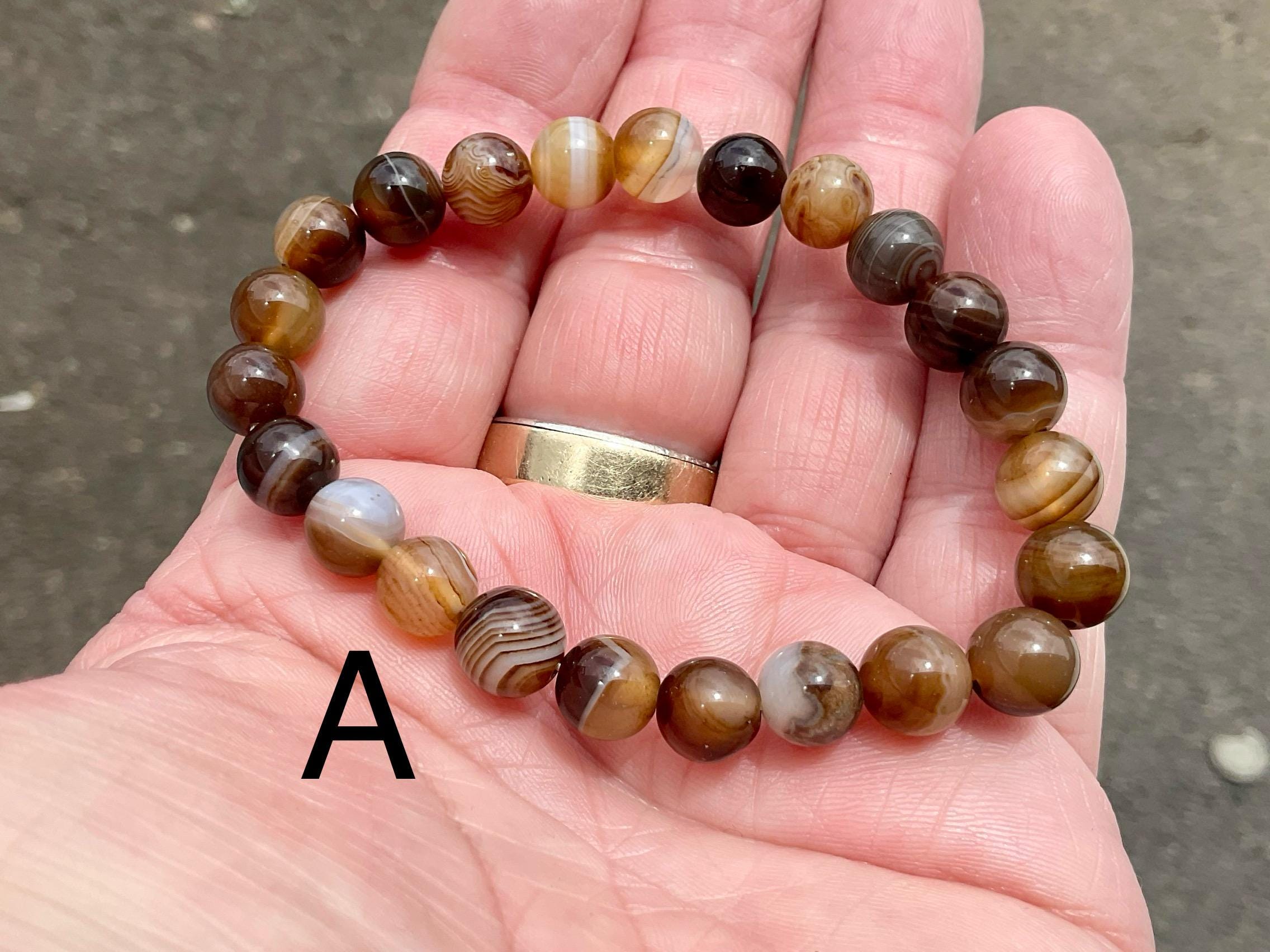 Brown Agate 8mm Bead Bracelets