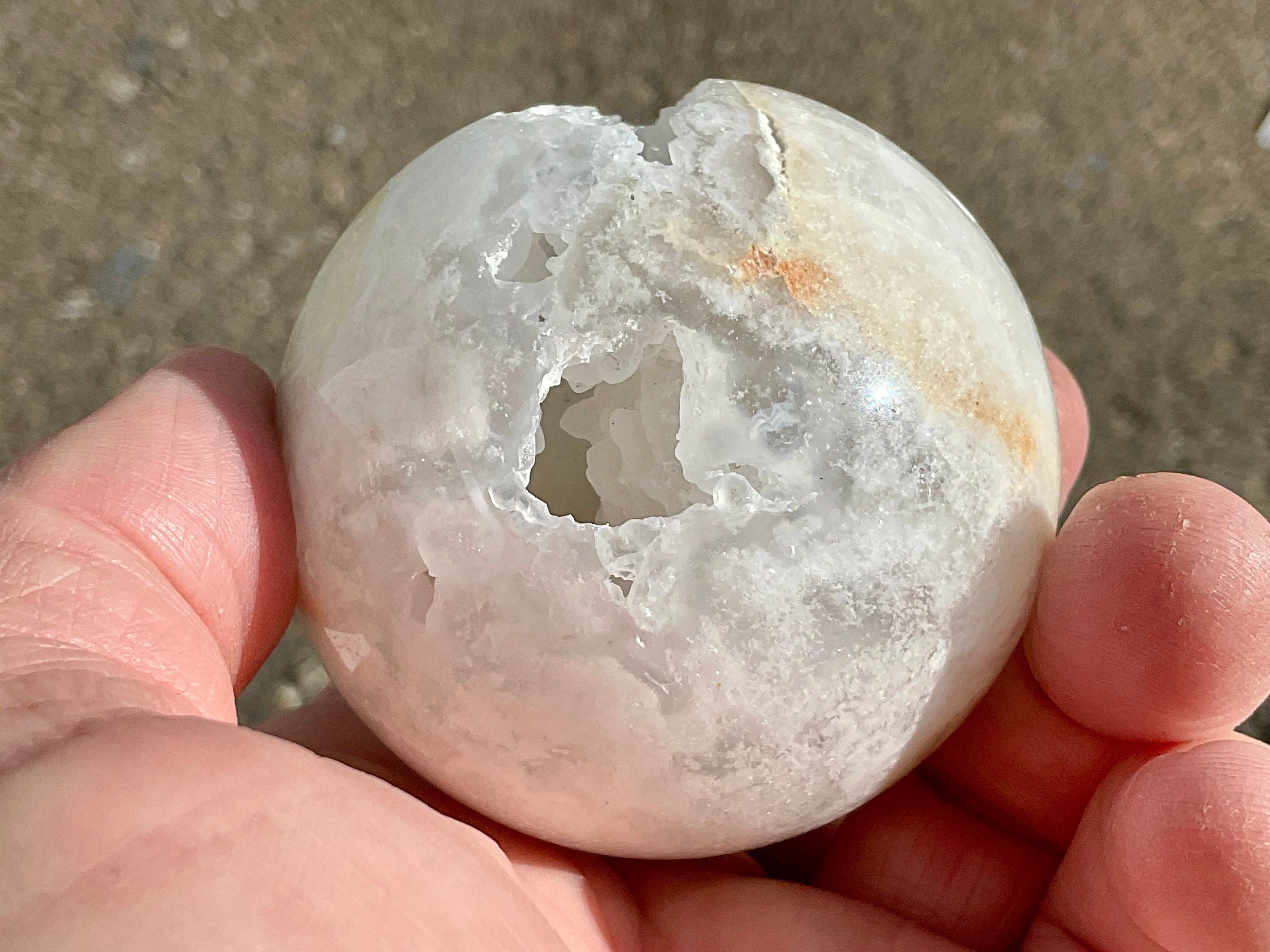 186g Clear Quartz Polished Hollow Sphere A