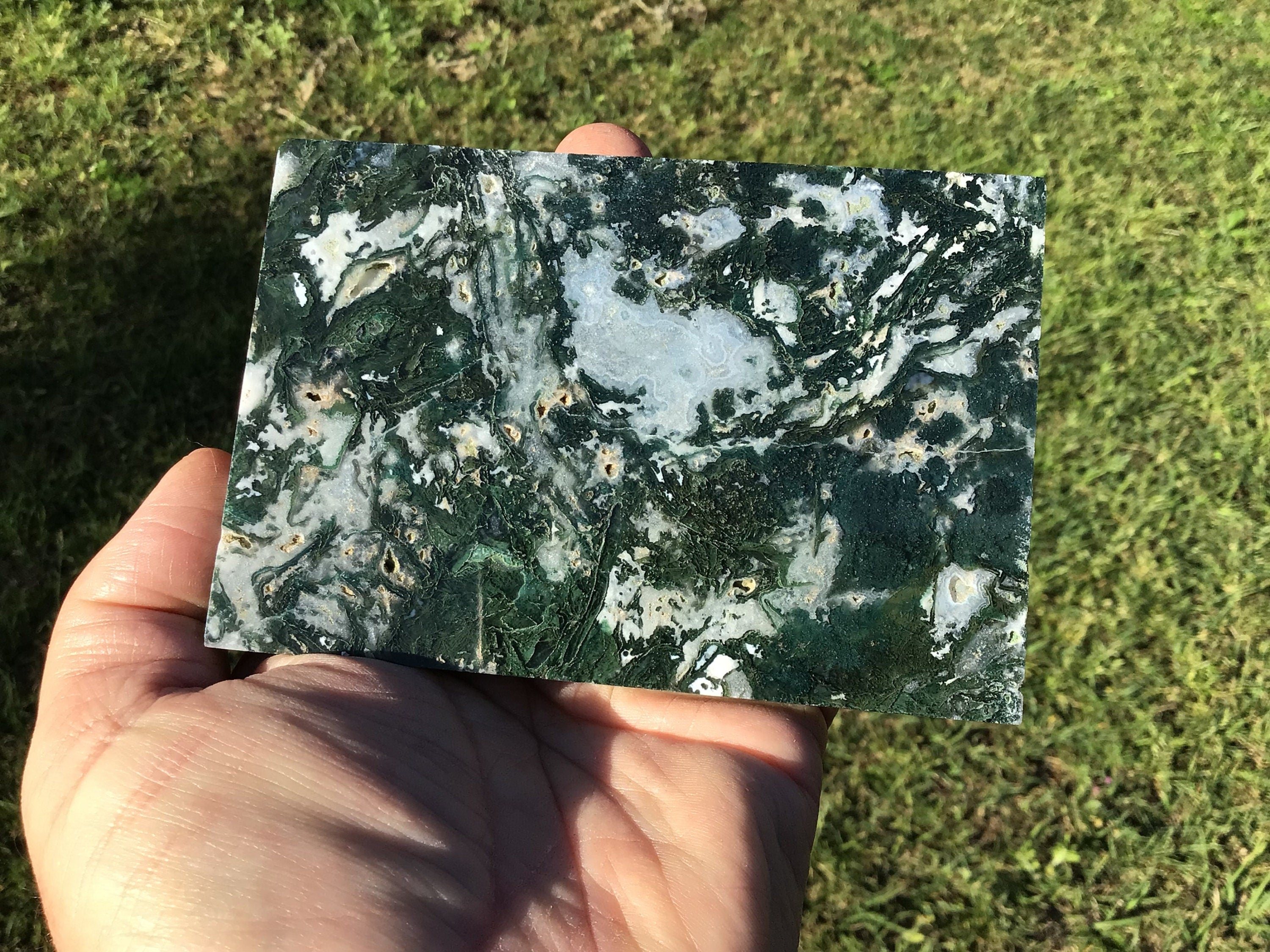 198g Moss Agate Polished Slab 4D