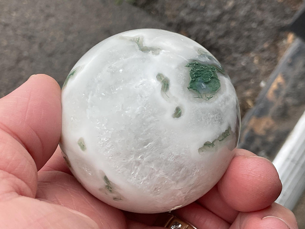 216g Moss Agate Sphere 4B