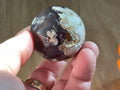 124g Black Flower Agate Sphere 1A