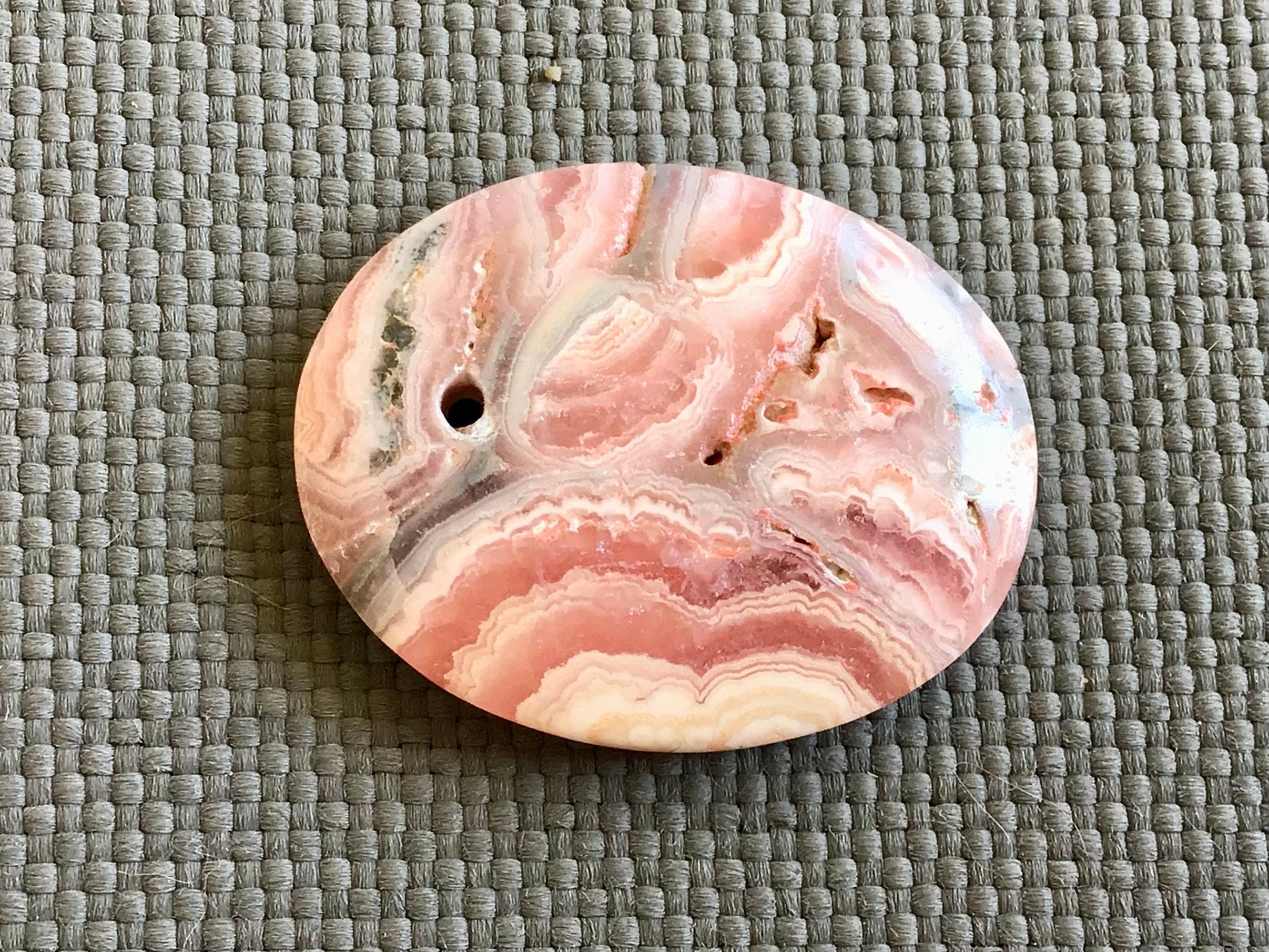 7g Rhodochrosite Drilled Pendant 6B