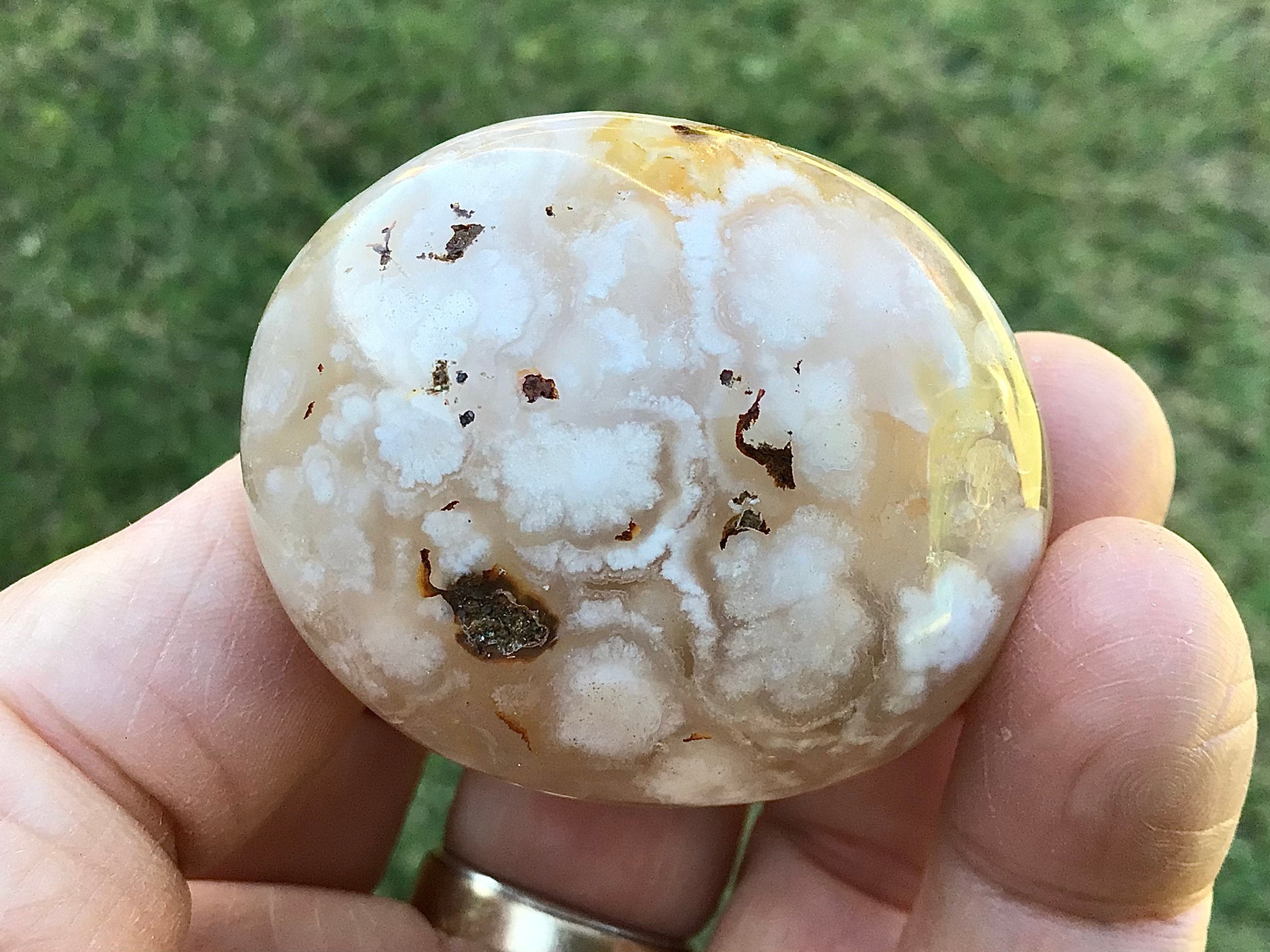 72g Flower Agate Palmstone 4B