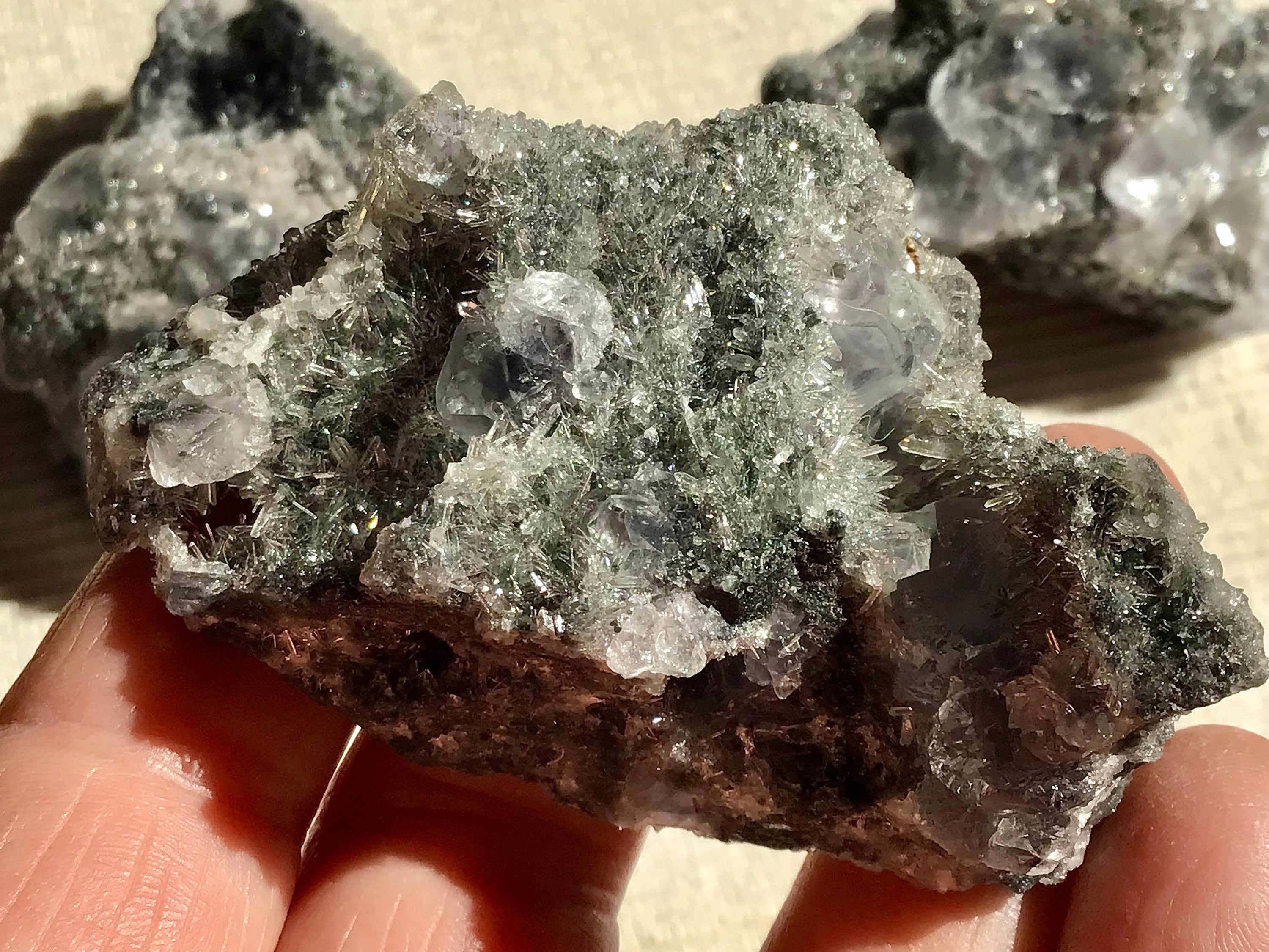 75g Fujian Fluorite on Needle Quartz Specimen 1