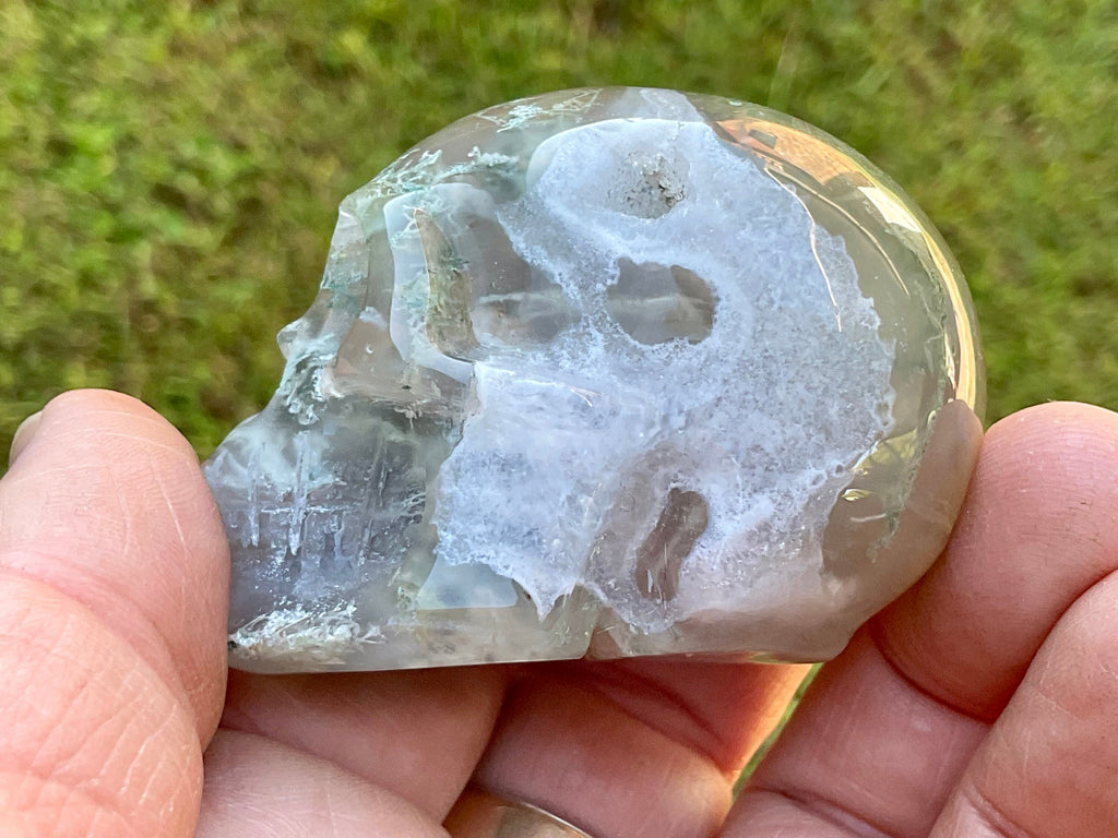 129g Moss Agate Skull 3A