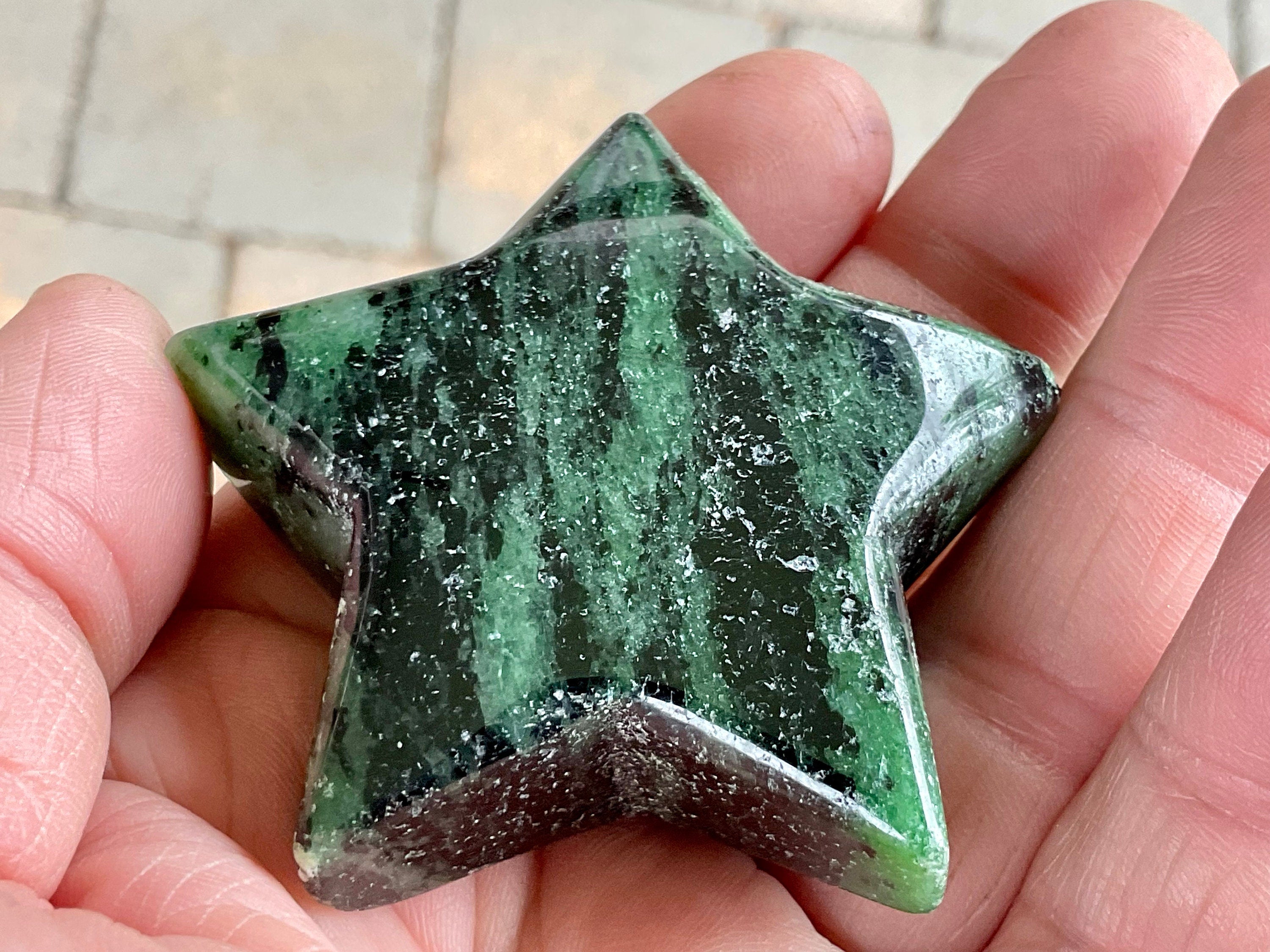 83g Ruby in Zoisite Polished Star 3A