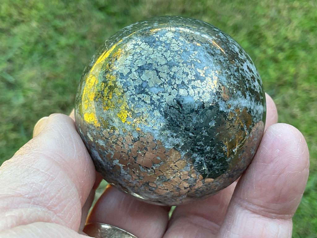 246g Cubic Pyrite in Quartz Sphere A