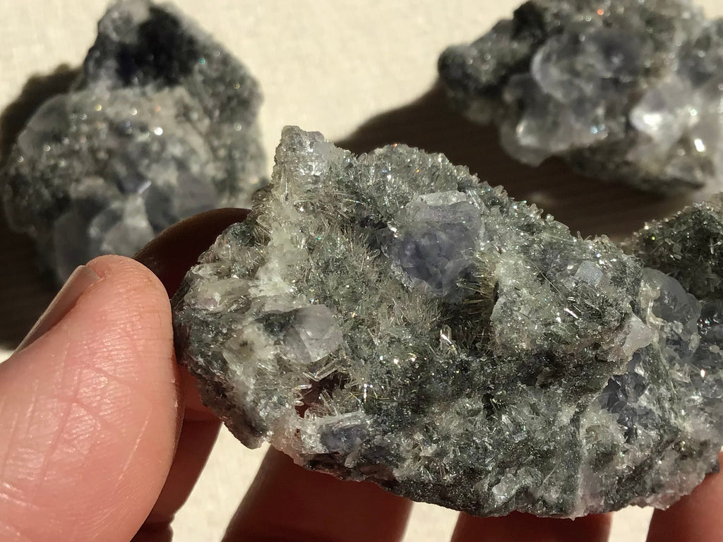 75g Fujian Fluorite on Needle Quartz Specimen 1