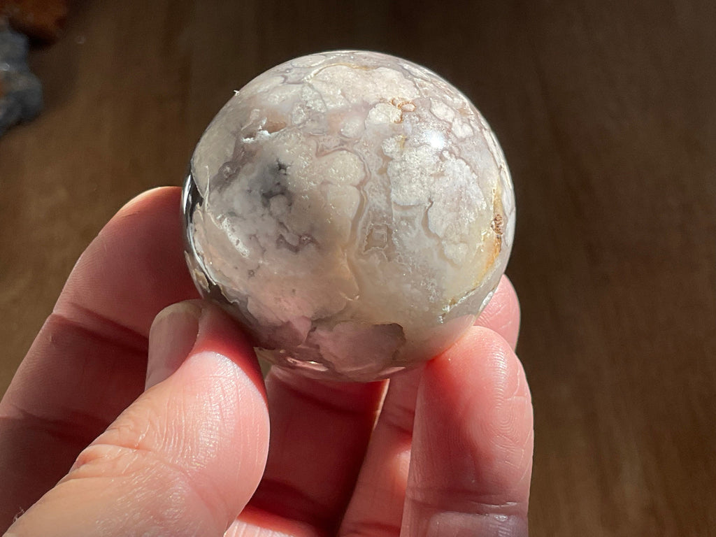 124g Flower Agate Sphere 2A
