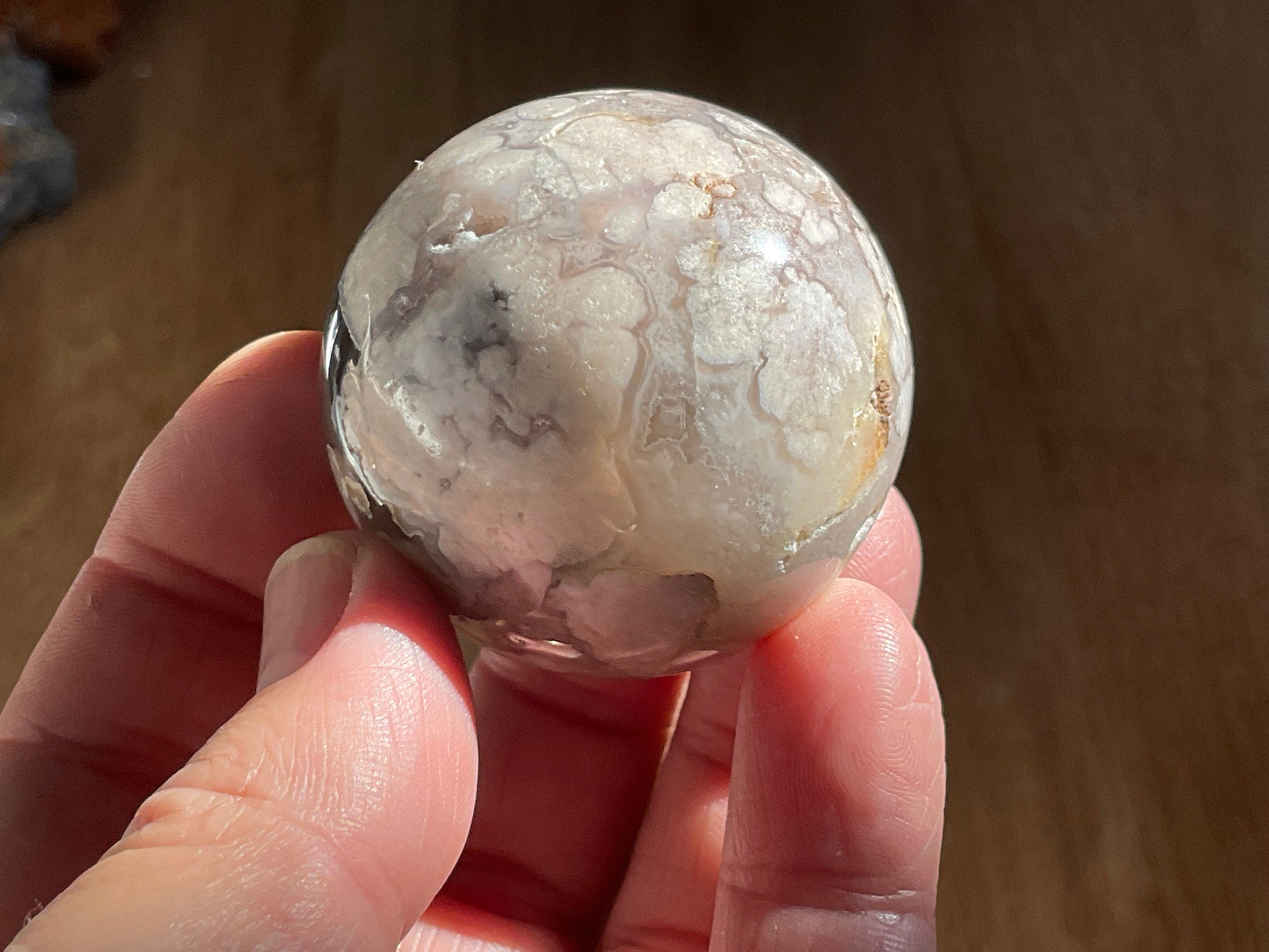 124g Flower Agate Sphere 2A