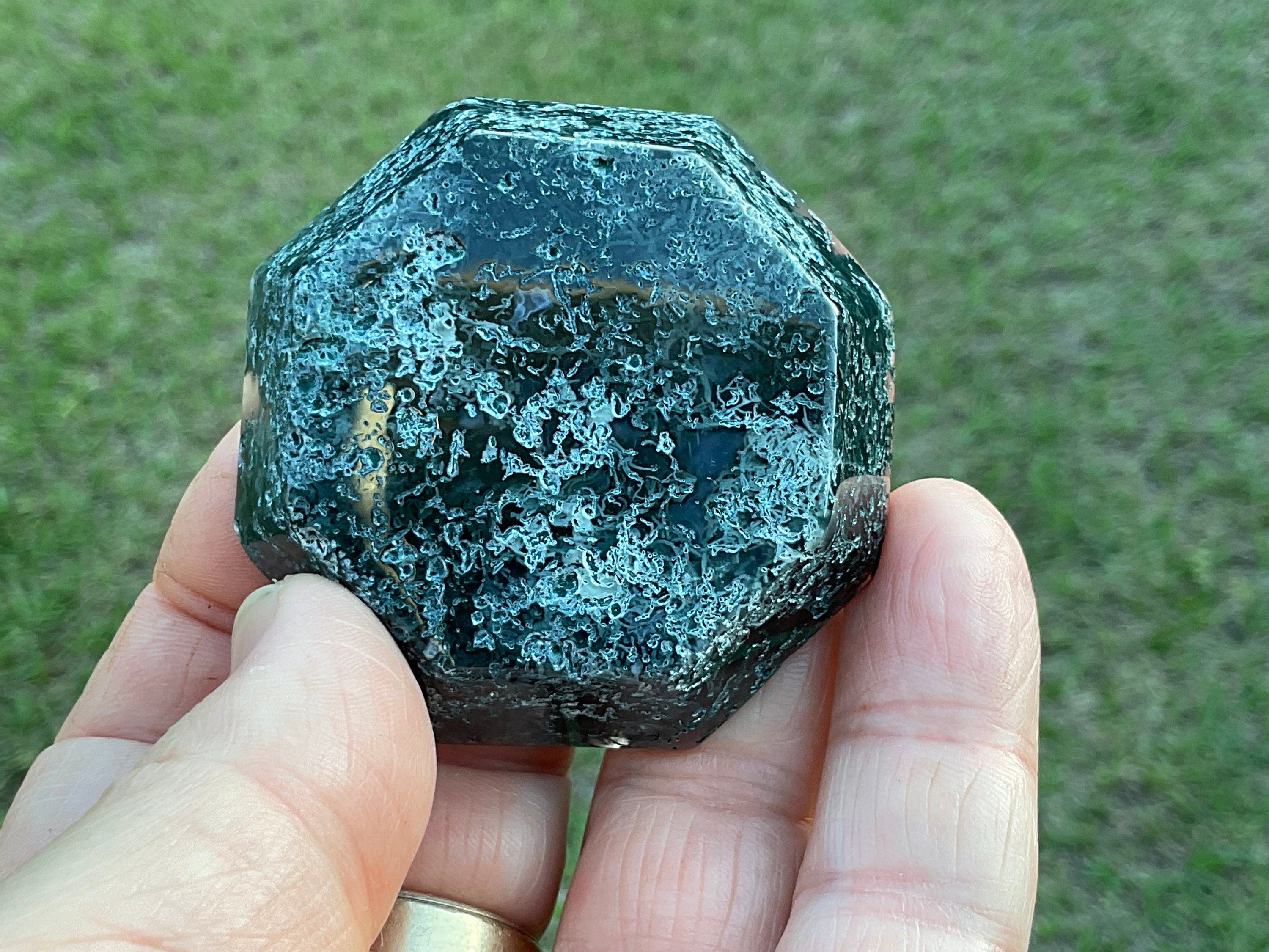 53g Moss Agate Trinket Bowl 5A