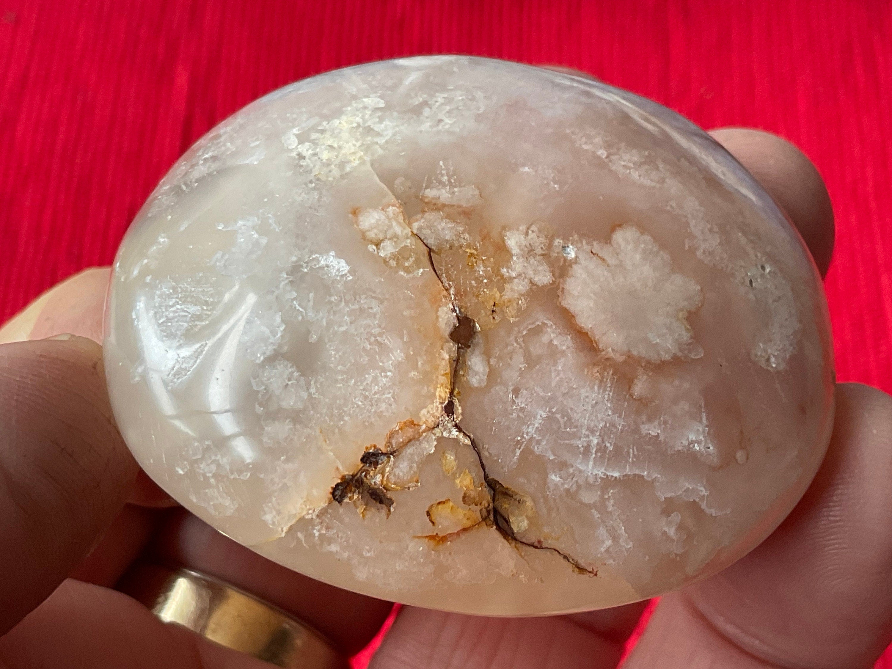 86g Flower Agate Palmstone 7C