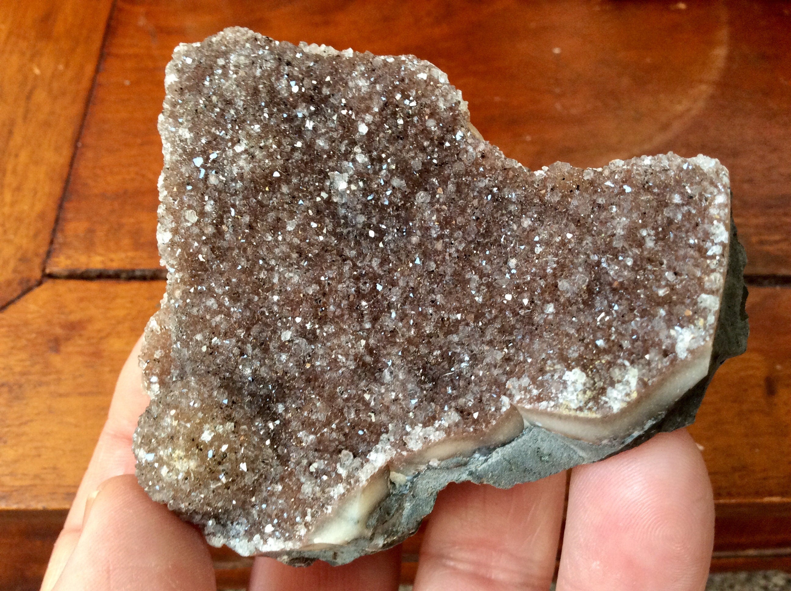 154g Light Brown Druzy Amethyst Geode Piece