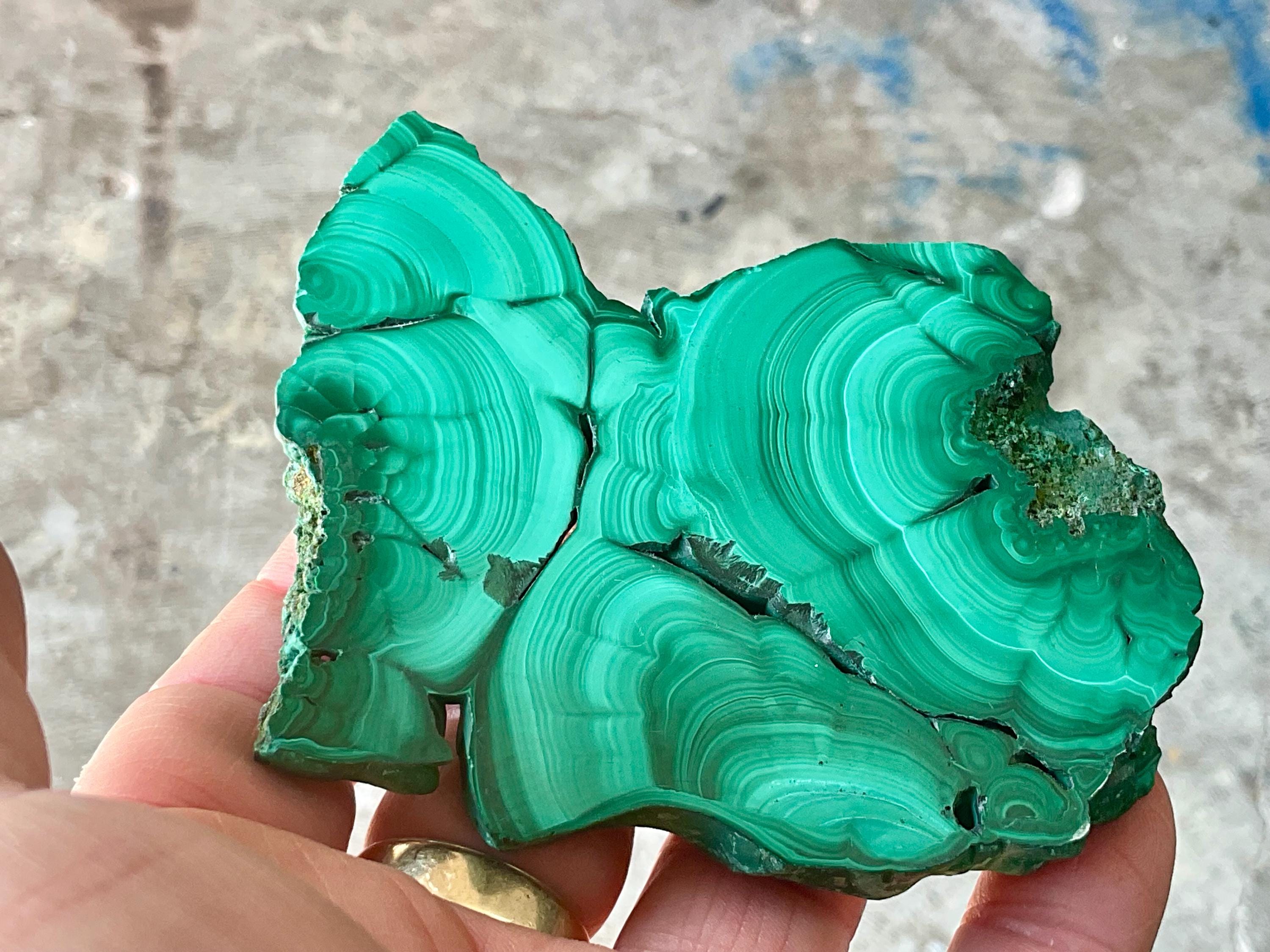 138g Malachite Polished Slice 2C