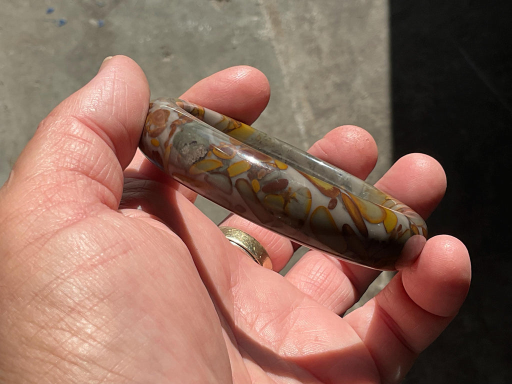66g A Grade “Bamboo Leaf” Jasper Solid Bangle B
