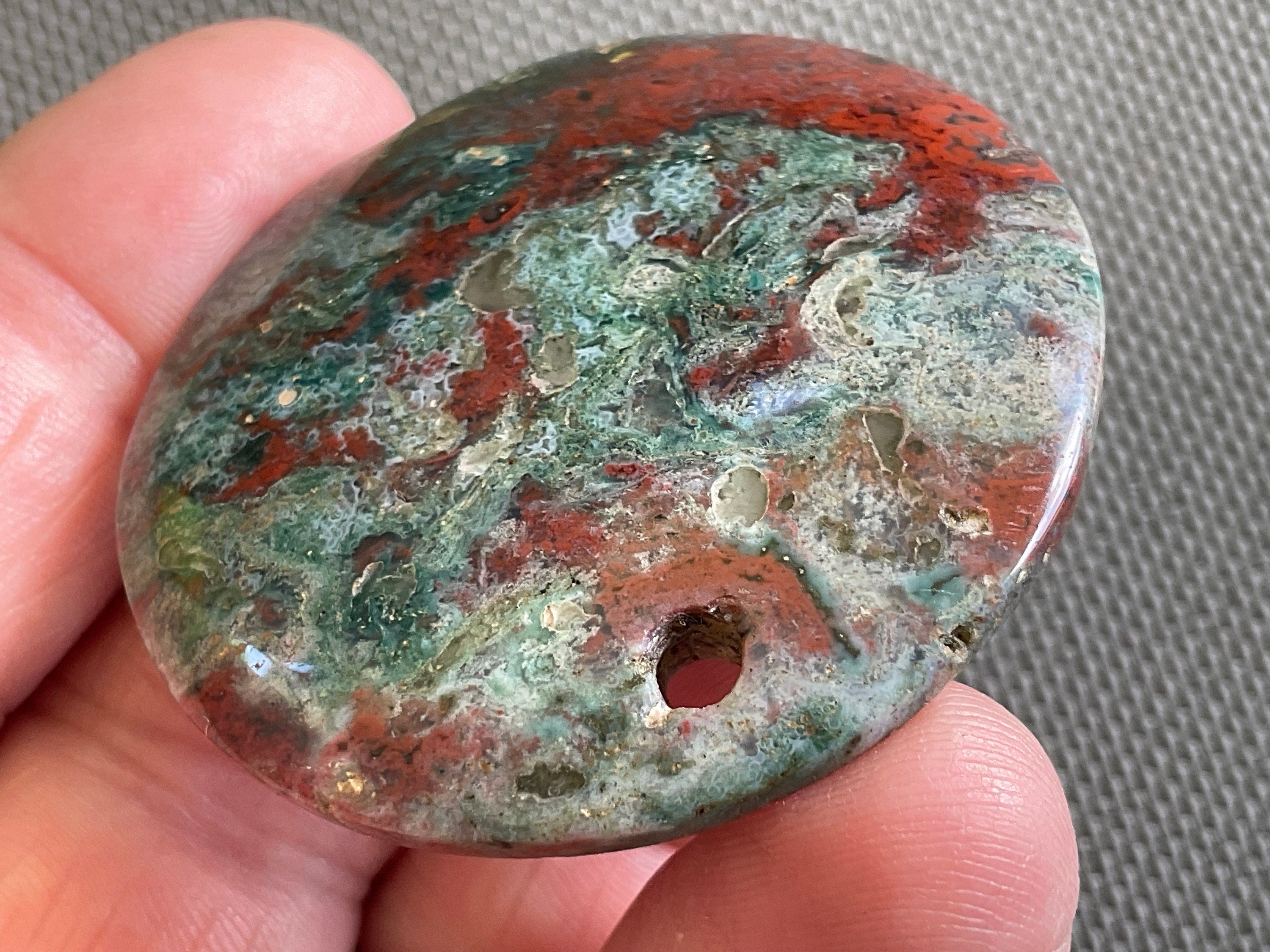20g Round Ocean Jasper Pendant