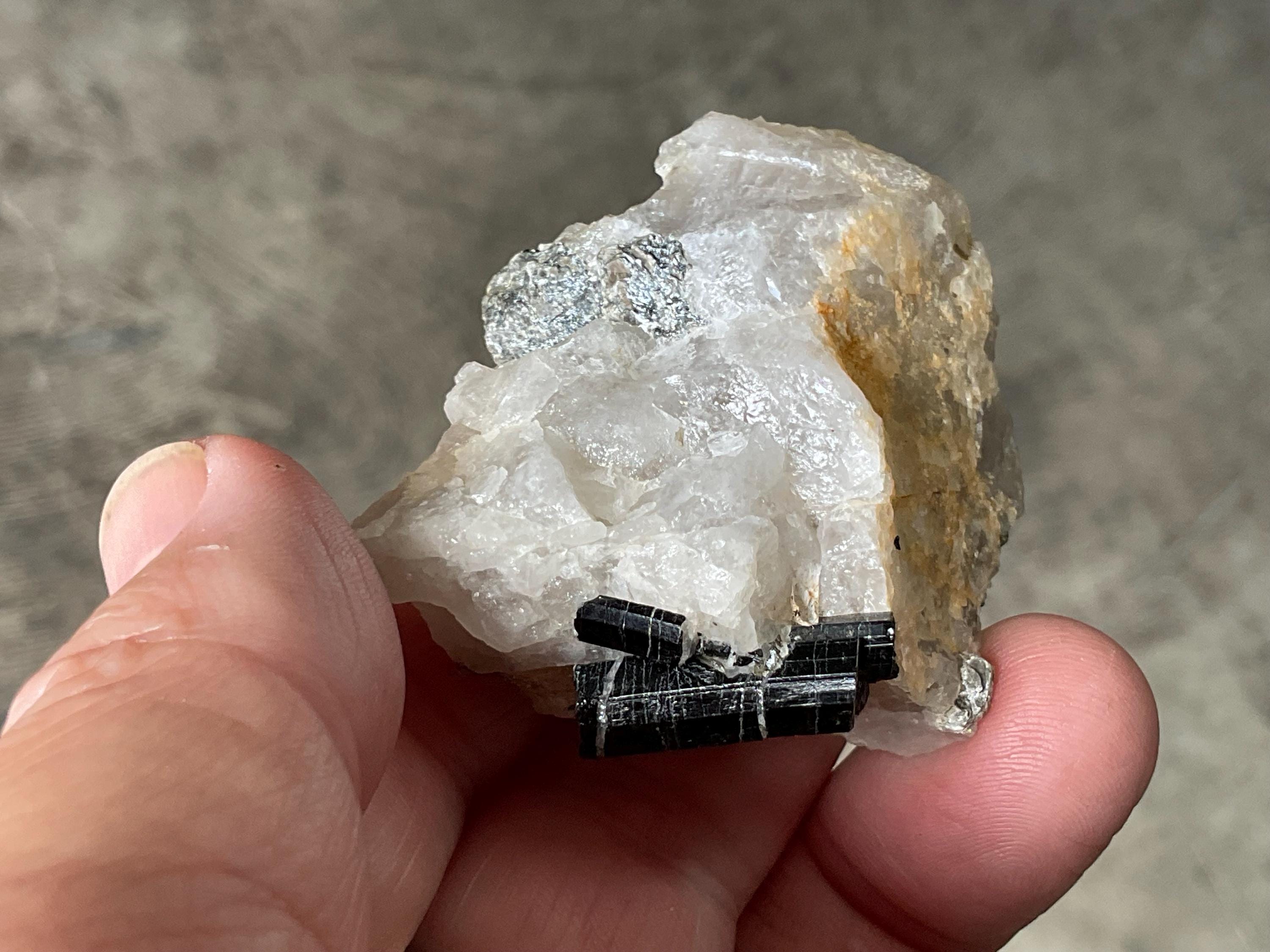 56g Western Australian Black Tourmaline (Schorl) in Quartz with Mica Specimen