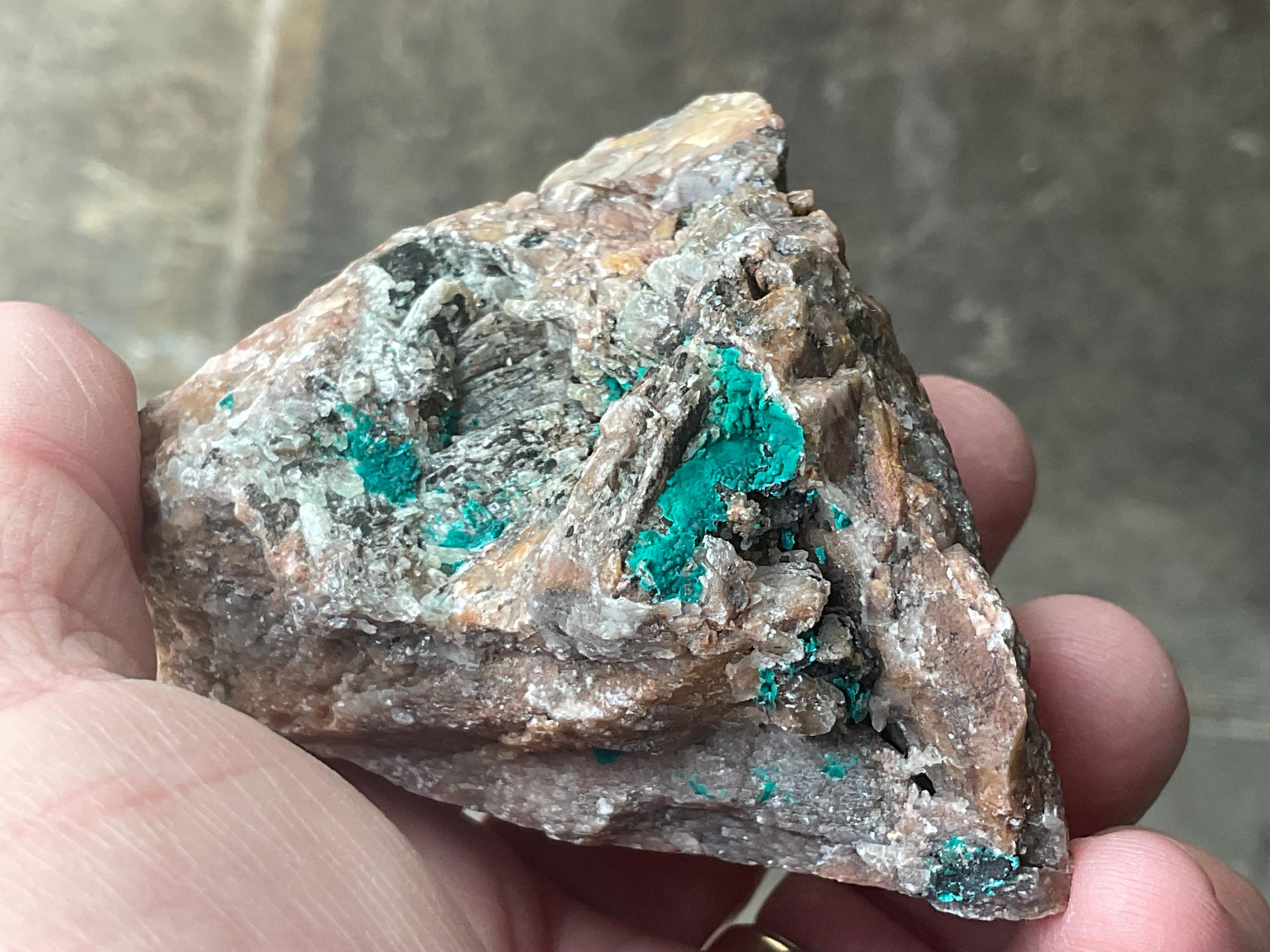 326g Malachite and Selenite on Dolomite Matrix Specimen 3A