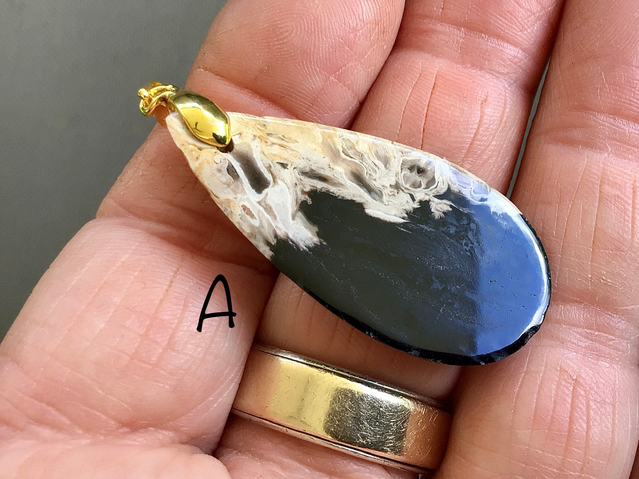 Indonesian Fossilised Palm Tree Pendants  3A