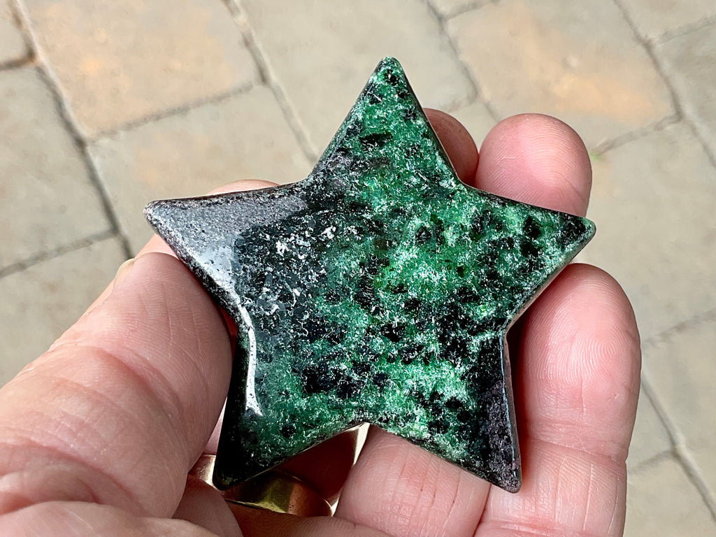 70g Ruby in Zoisite Polished Star 1B