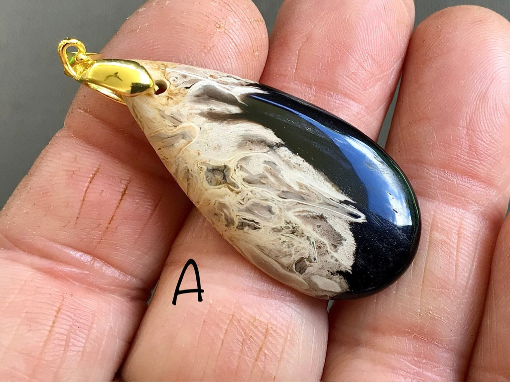 Indonesian Fossilised Palm Tree Pendants  3A