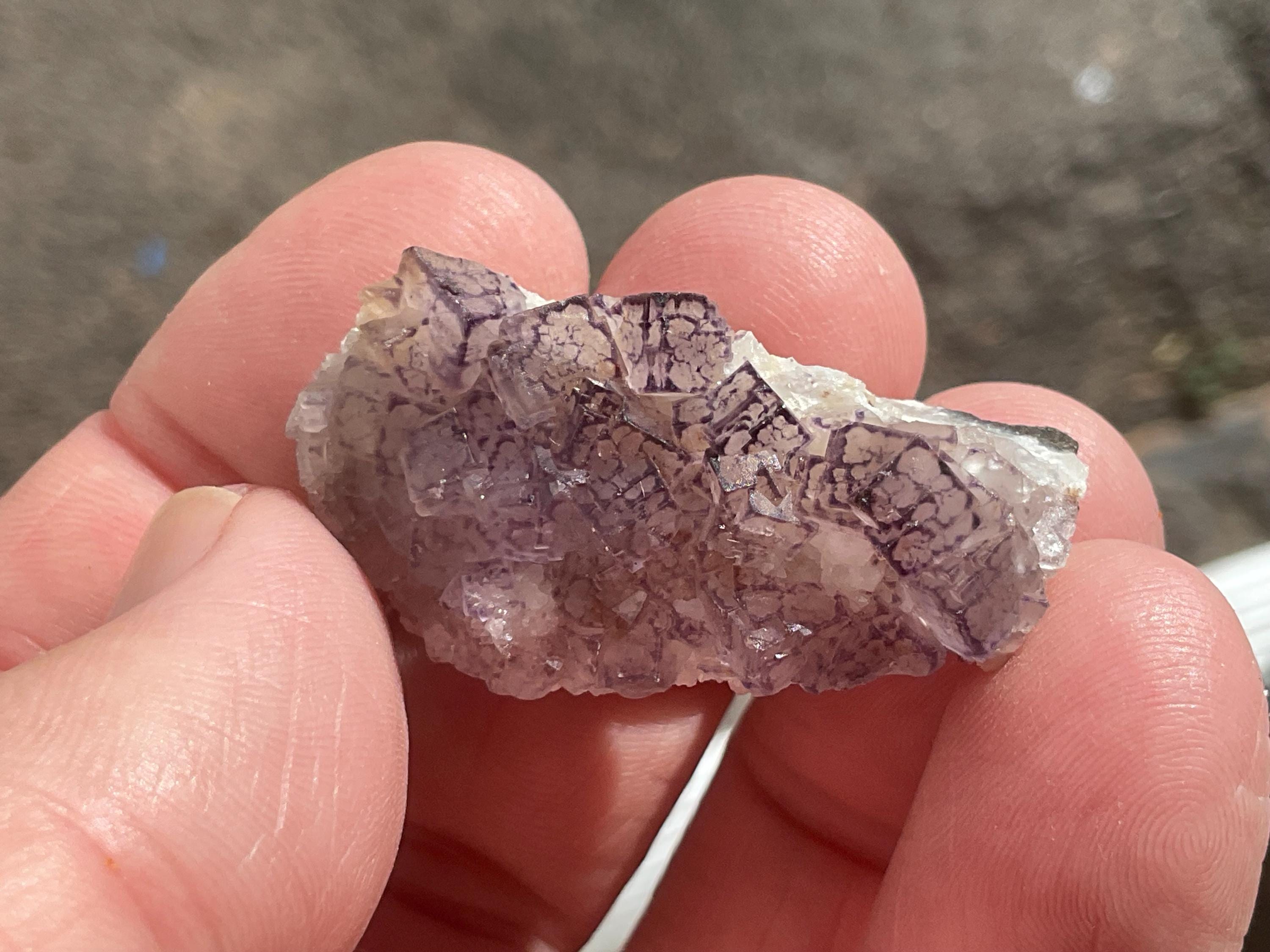 14g Lavender “QR Code” Fluorite Specimen 1A