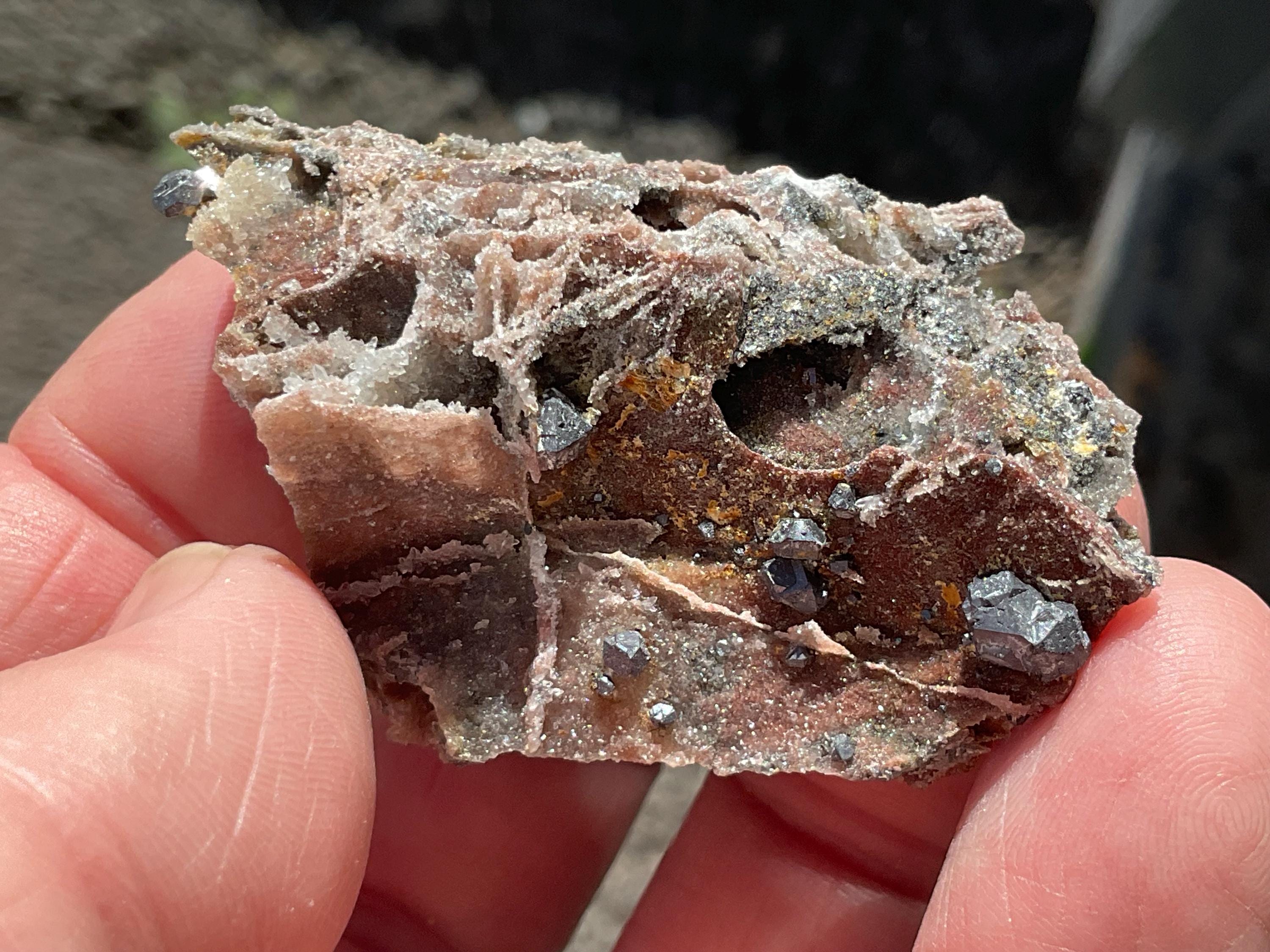 32g Sphalerite, Garnet, Galena Quartz Specimen 1B from Hunan, China