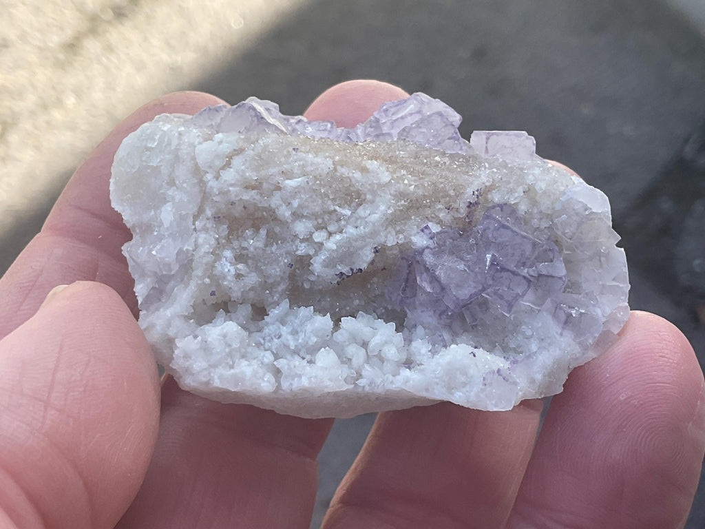 50g Lavender QR Code Fluorite Specimen 4A