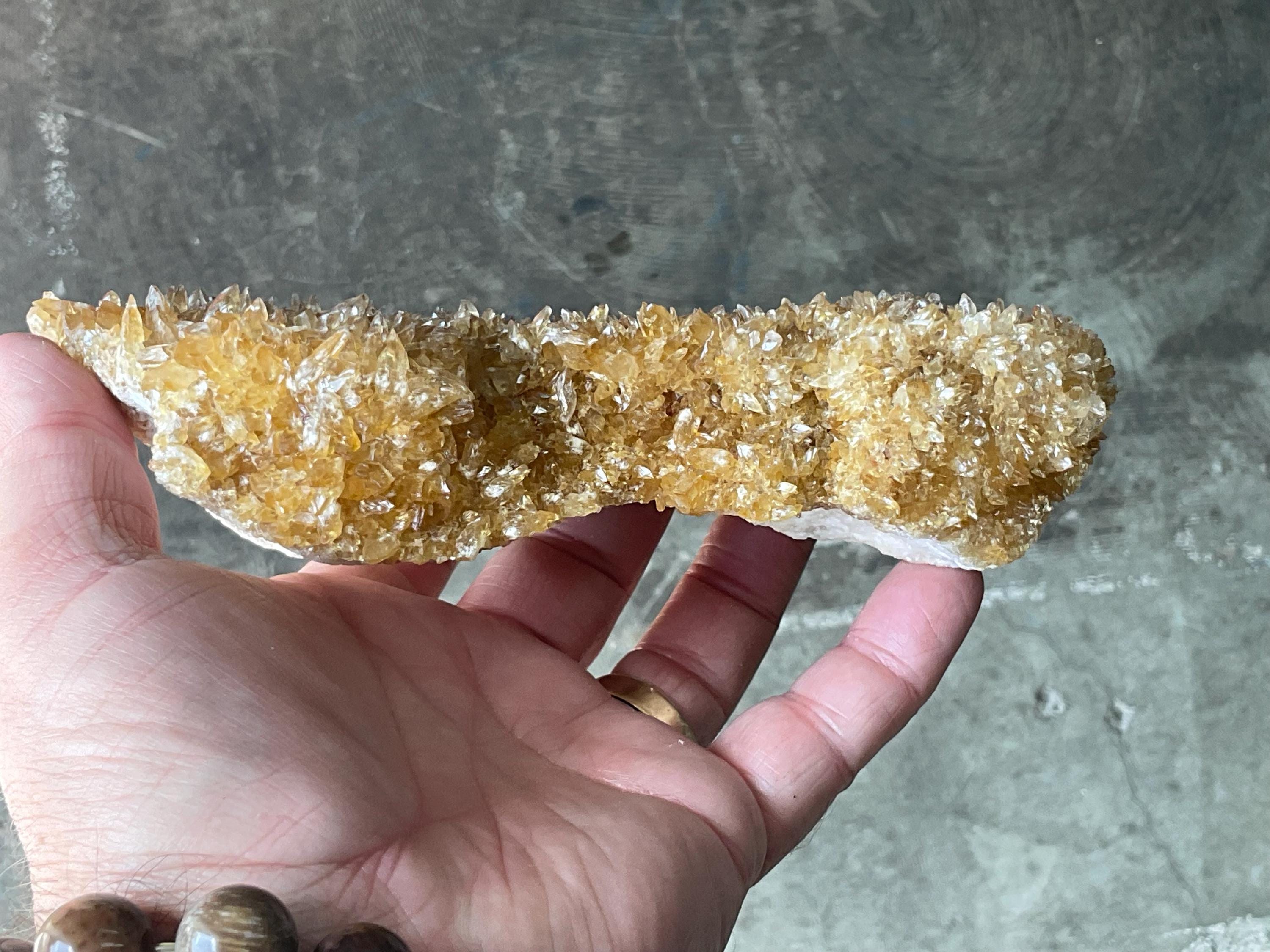 556g Amber Calcite Specimen 4B from Guizhou, China