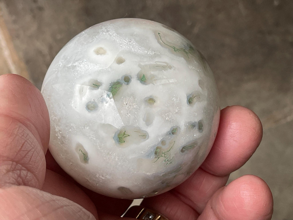 216g Moss Agate Sphere 4B
