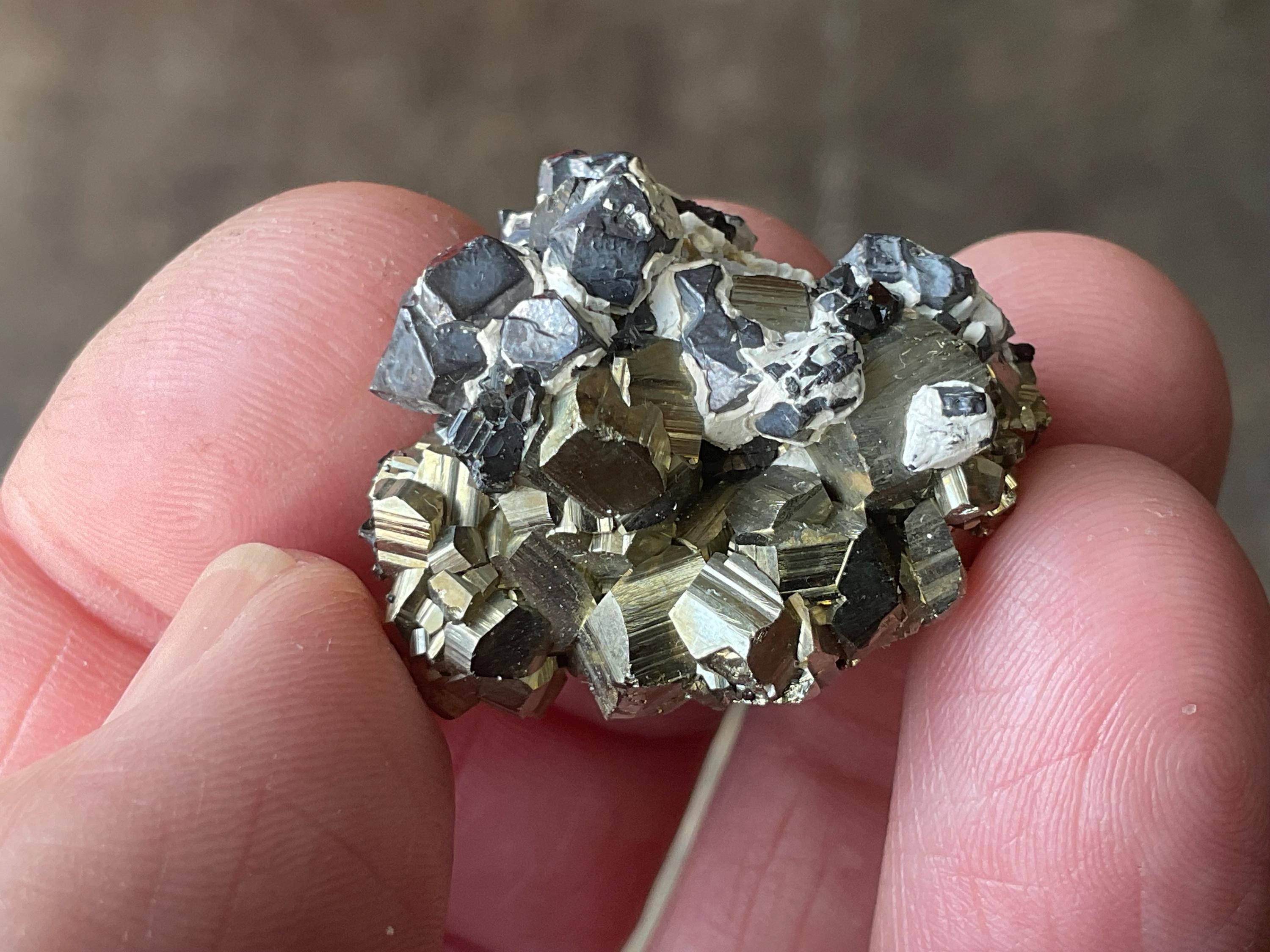 26g Pyrite with Galena Specimen from Bulgaria