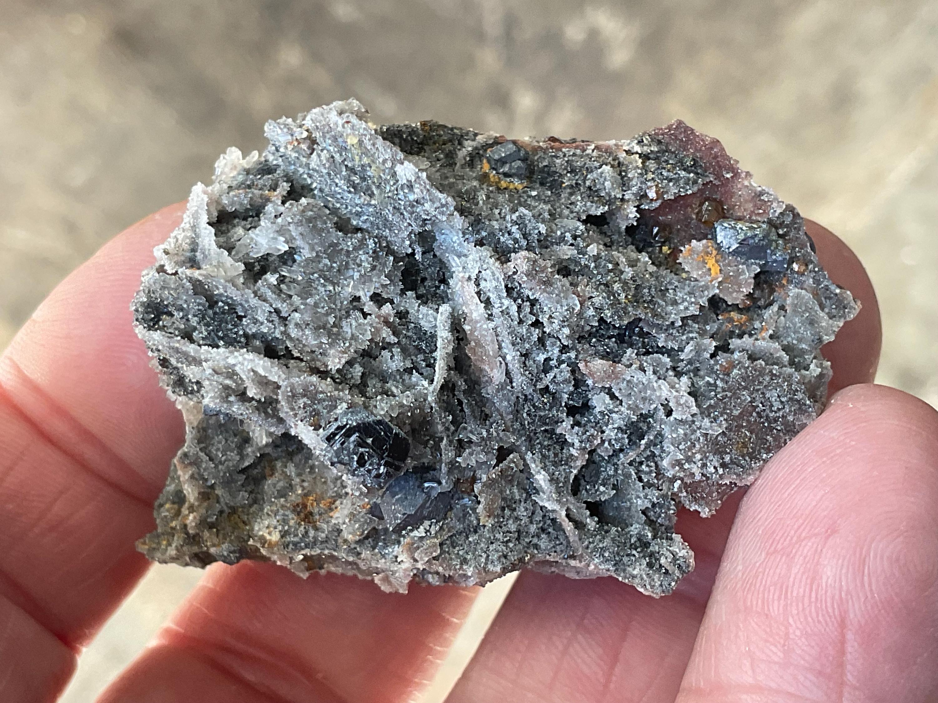32g Sphalerite, Garnet, Galena Quartz Specimen 1B from Hunan, China