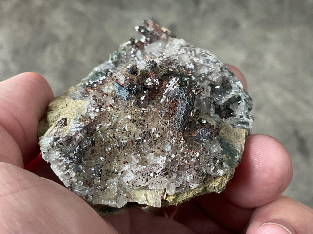 144g Quartz, Hematite and Chlorite Included Quartz Cluster C from Fujian, China