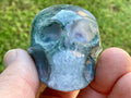 123g Moss Agate Skull 3B