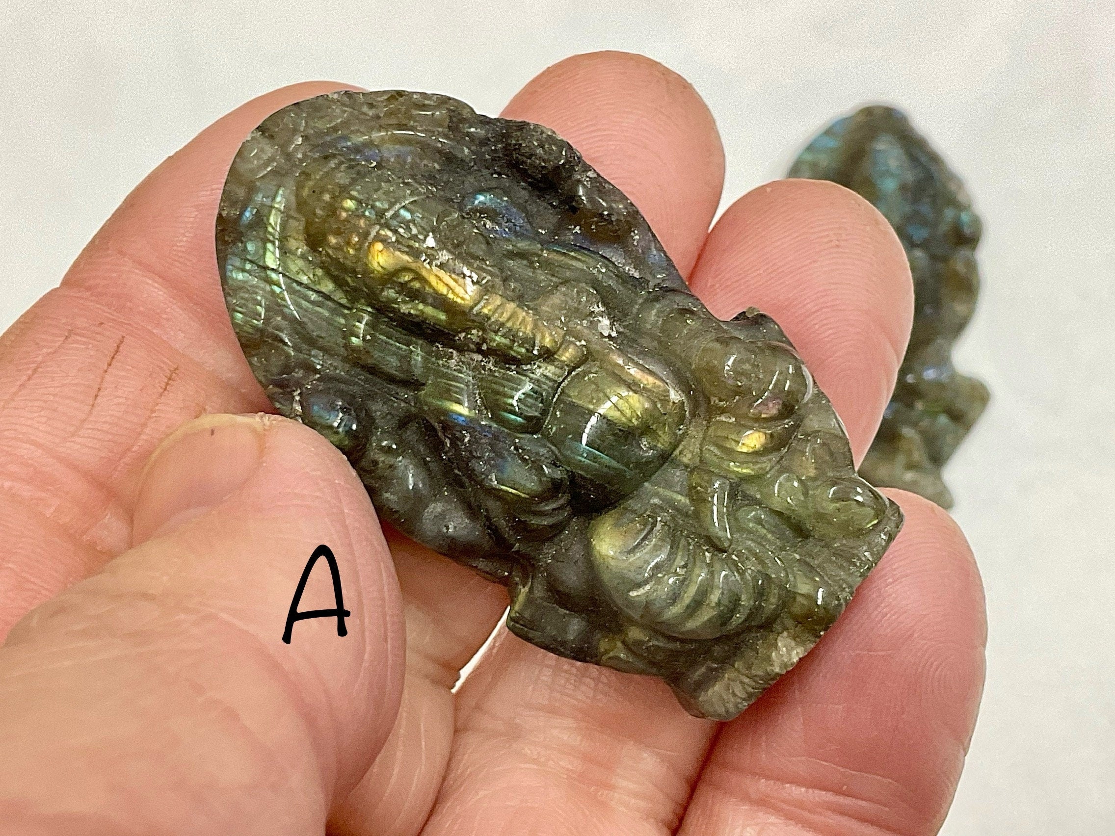 Labradorite Ganesha Carving Group 2