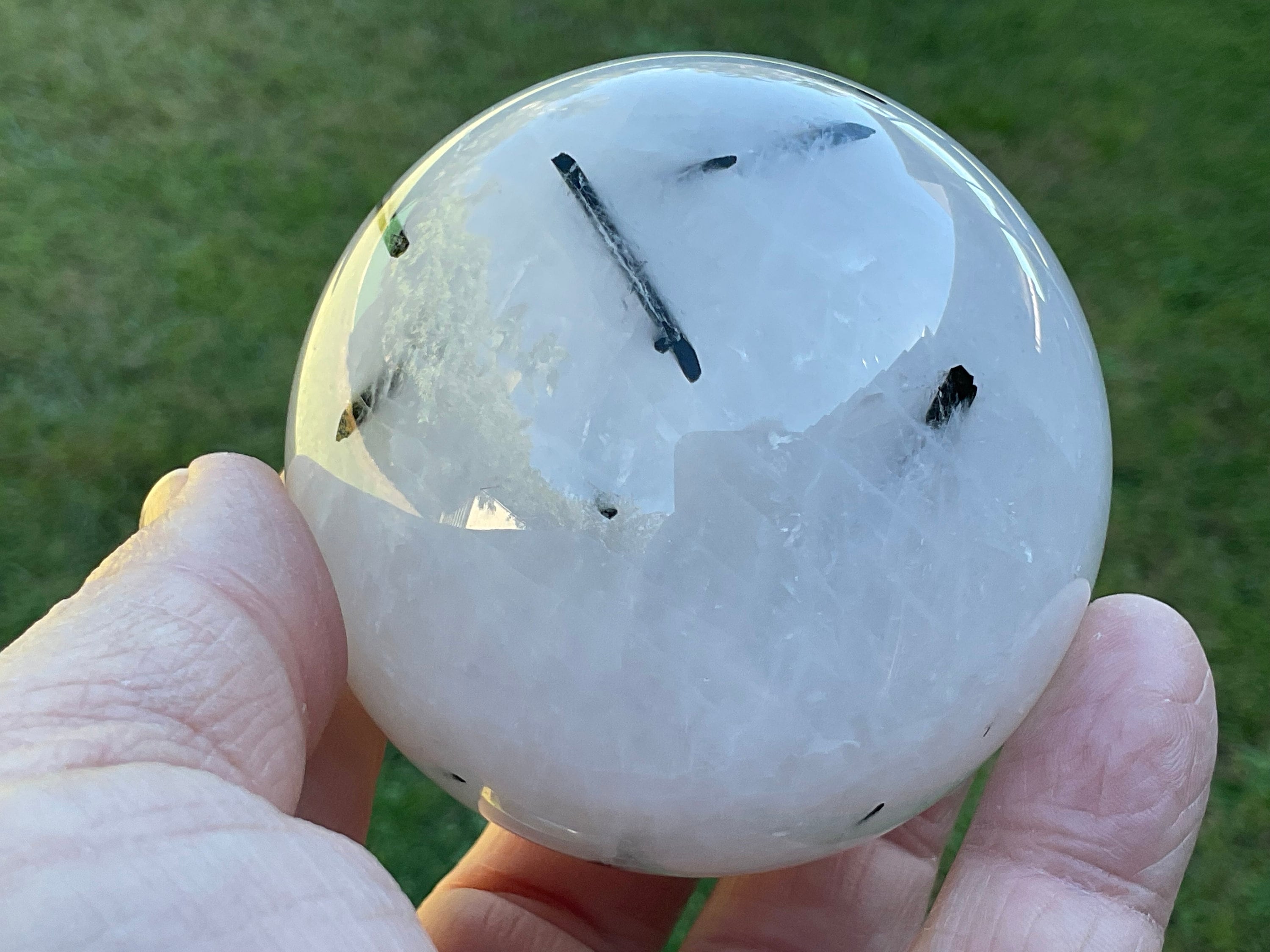 422g Tourmalated Quartz Sphere 2A
