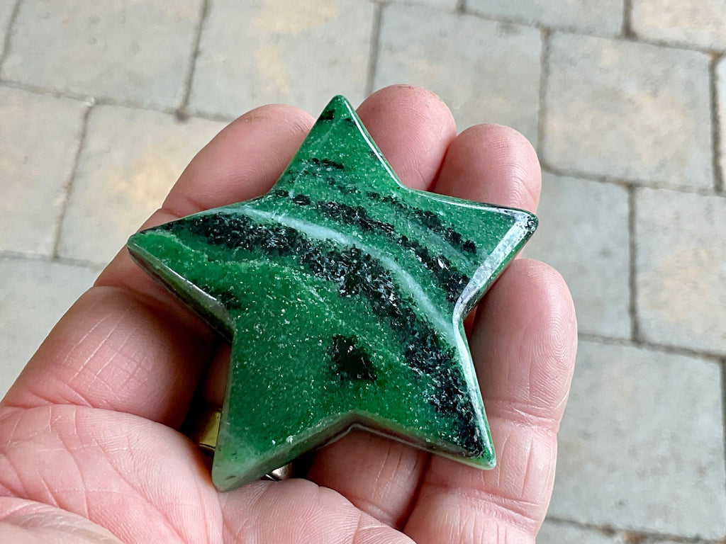 79g Ruby in Zoisite Polished Star 2E