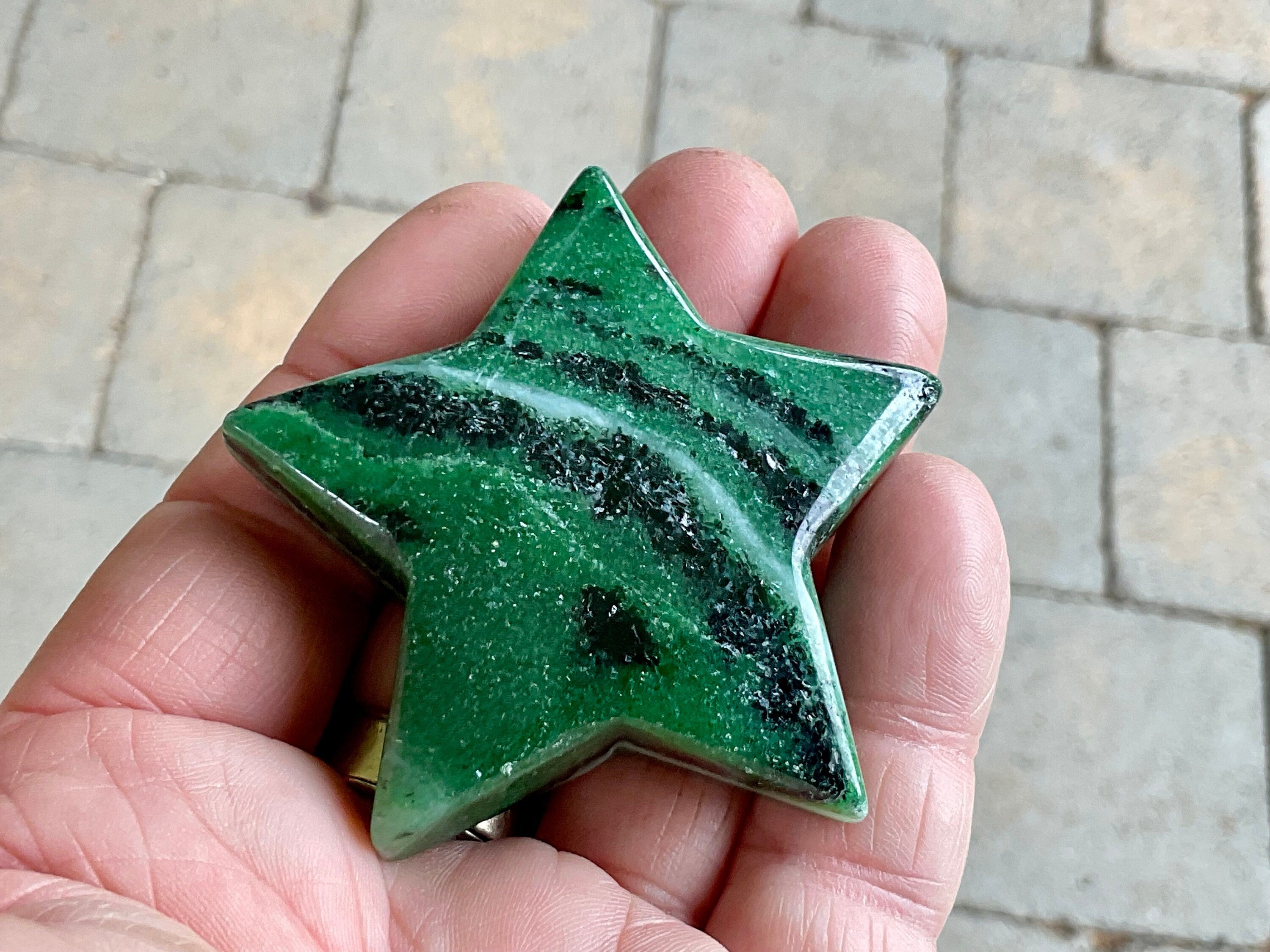 79g Ruby in Zoisite Polished Star 2E