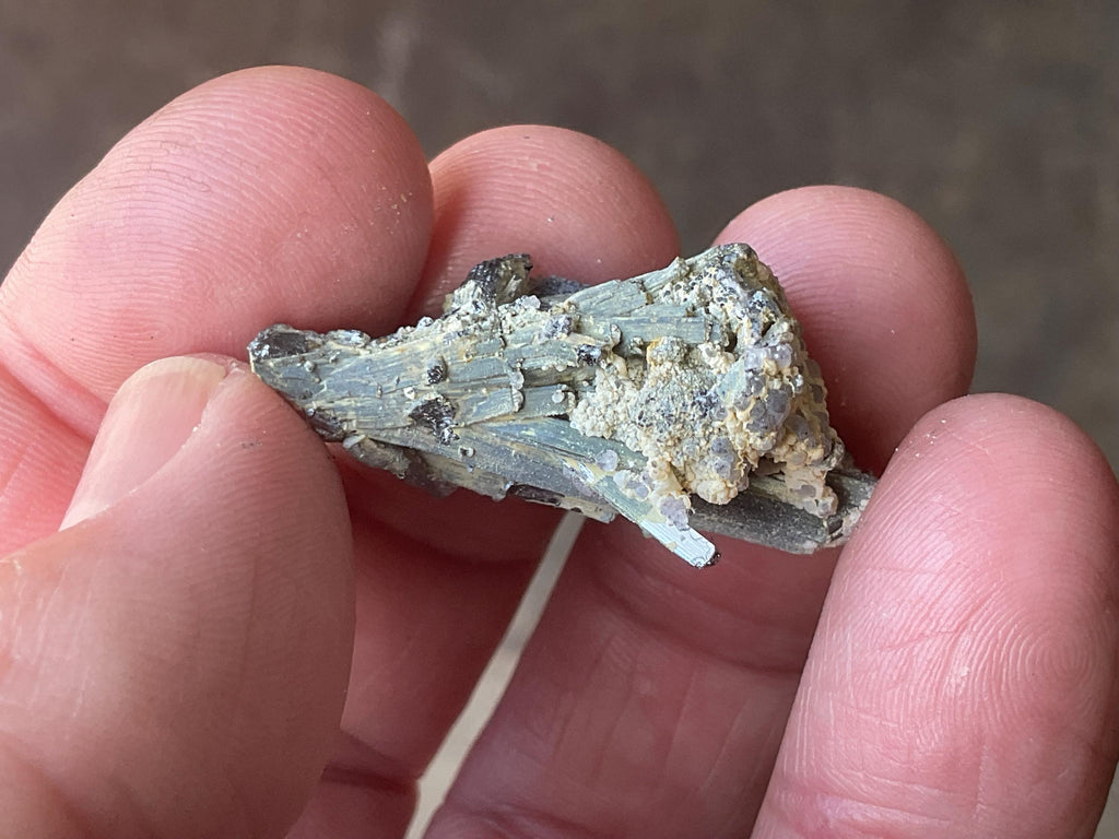 8g Botryoidal Fluorite with Valentinite on Stibnite Specimen 3B from Jiangxi, China