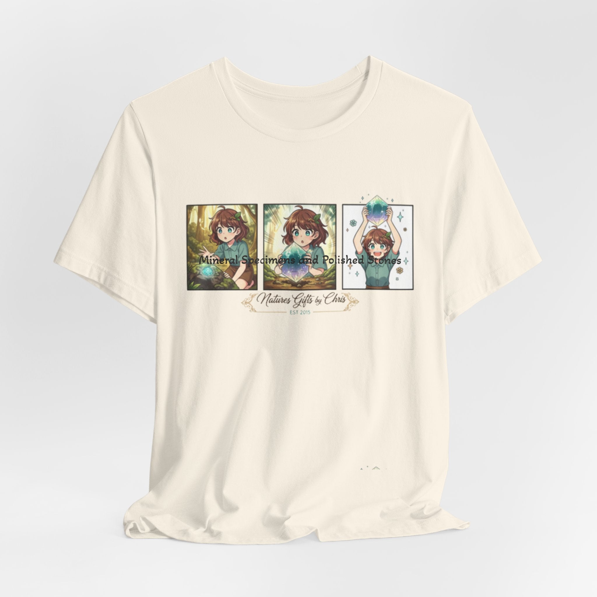 Mineral Specimens & Polished Stones Tee — Vintage Crystal Collector Graphic T-Shirt