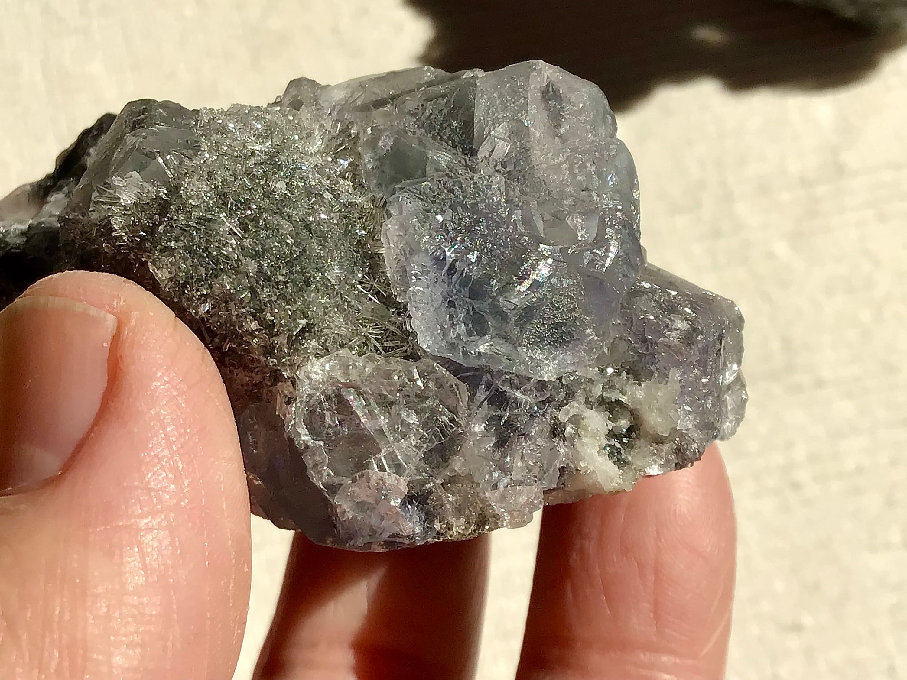126g Fujian Fluorite on Needle Quartz Specimen 3