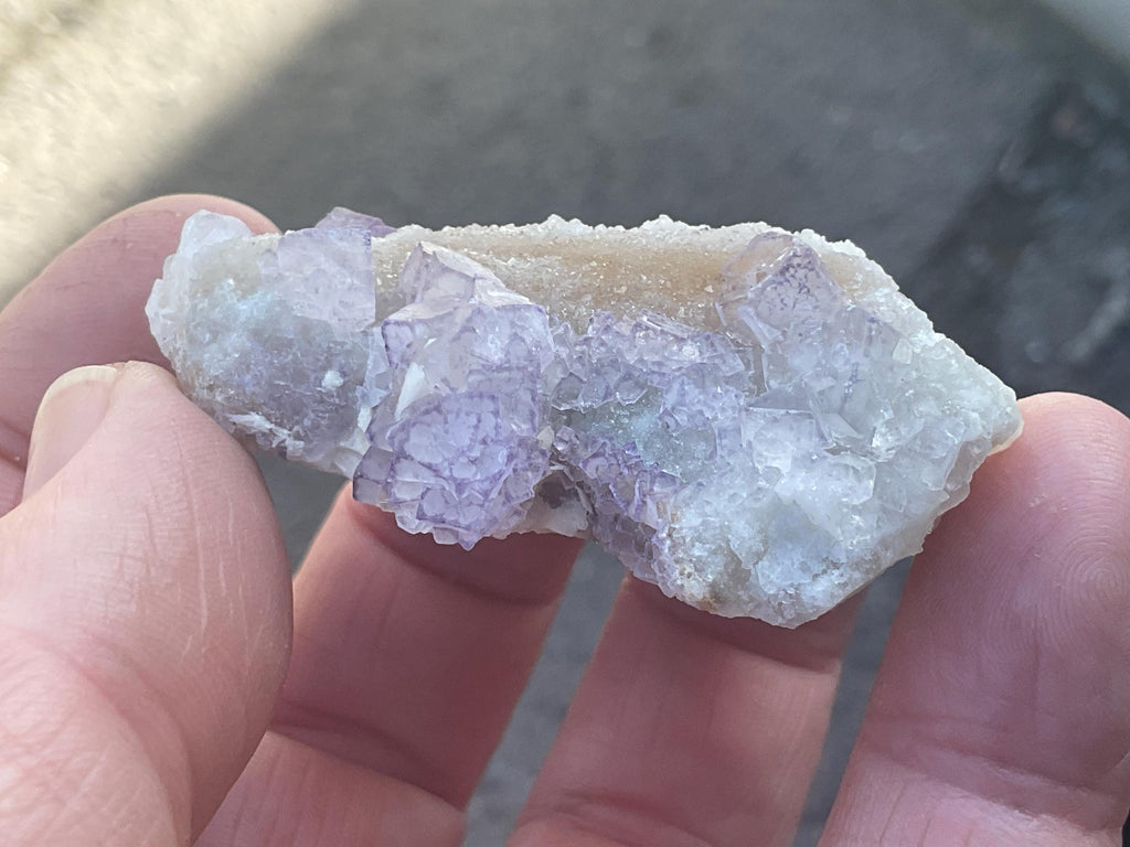 50g Lavender QR Code Fluorite Specimen 4A